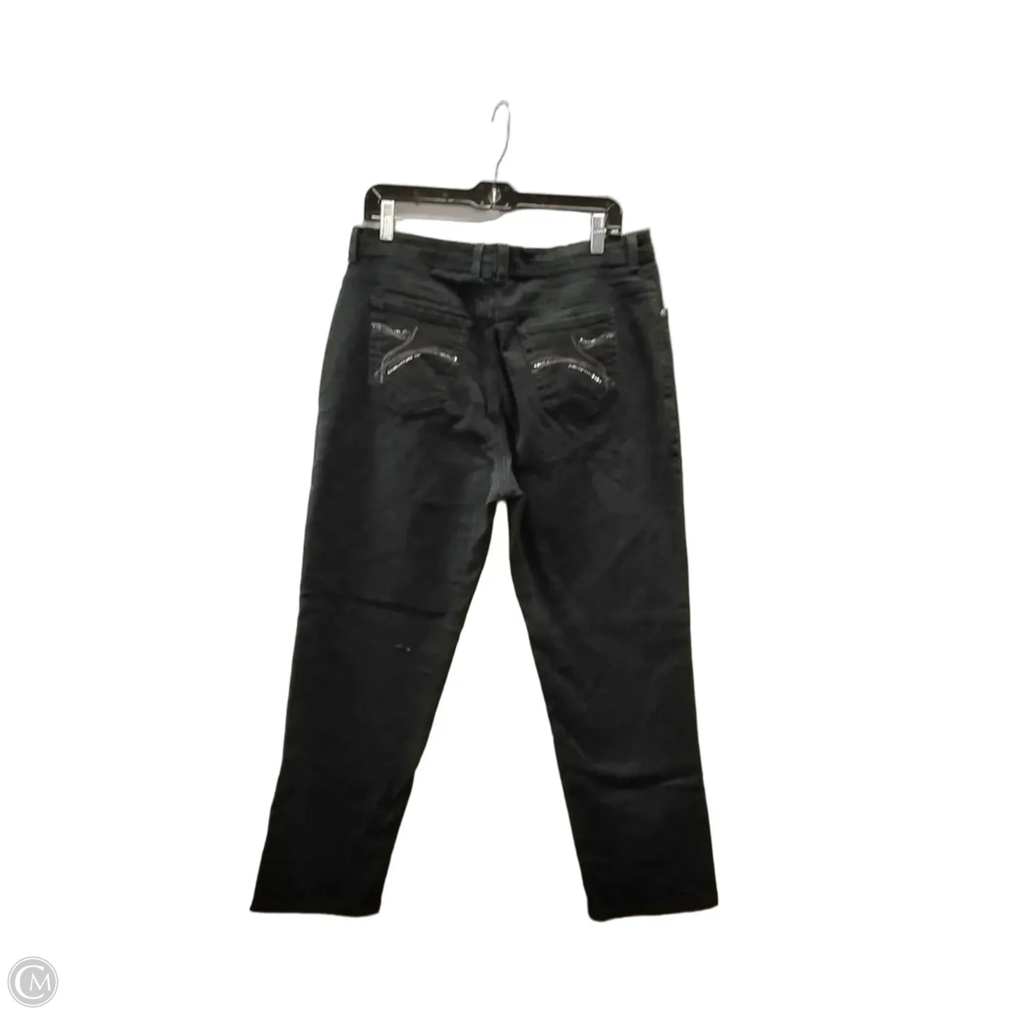 Jeans Straight By Gloria Vanderbilt In Black Denim, Size: 16