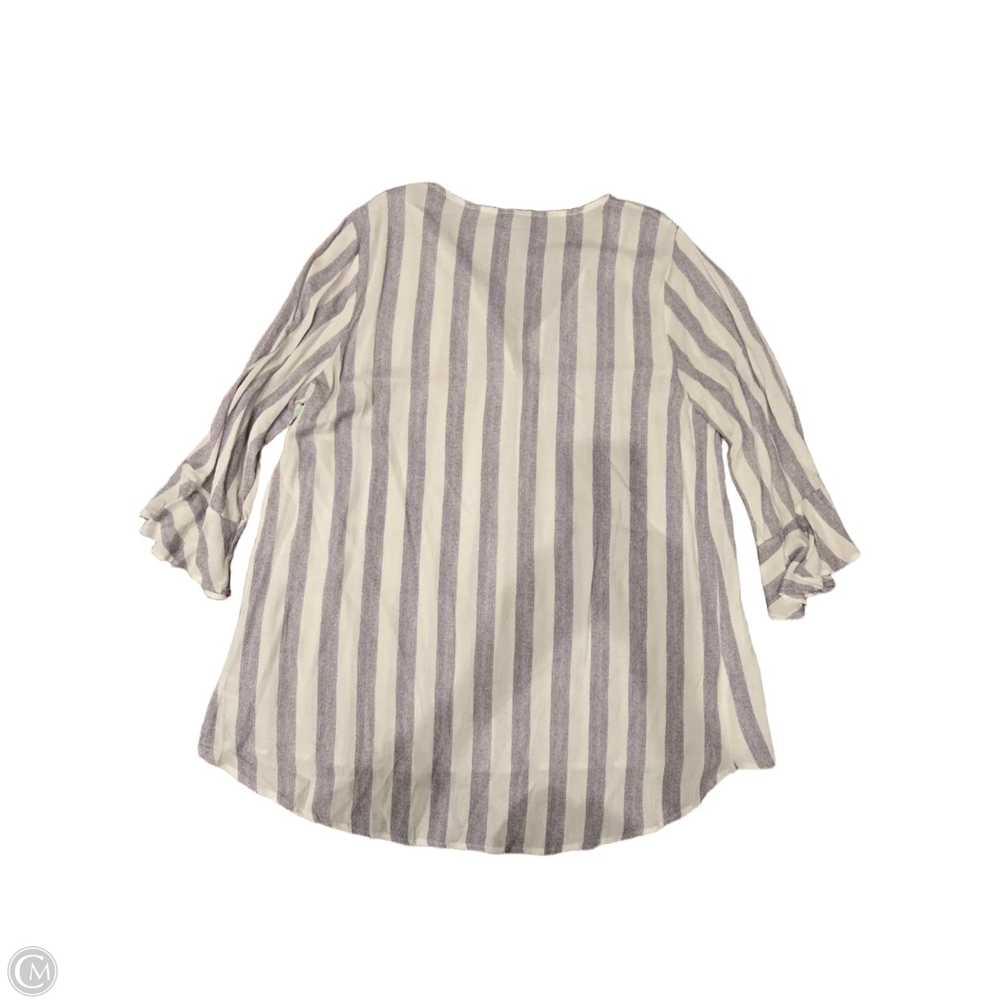 Top Long Sleeve By Bobeau In Striped Pattern, Size: L