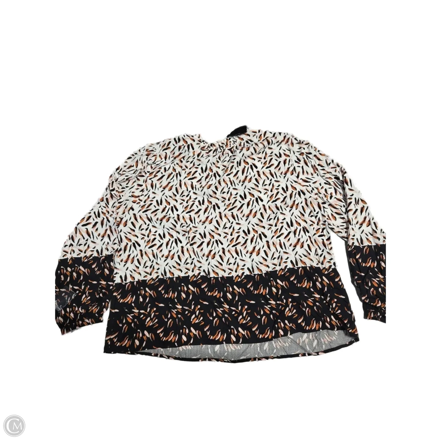 Top Long Sleeve By Tribal In Black & White, Size: 2x