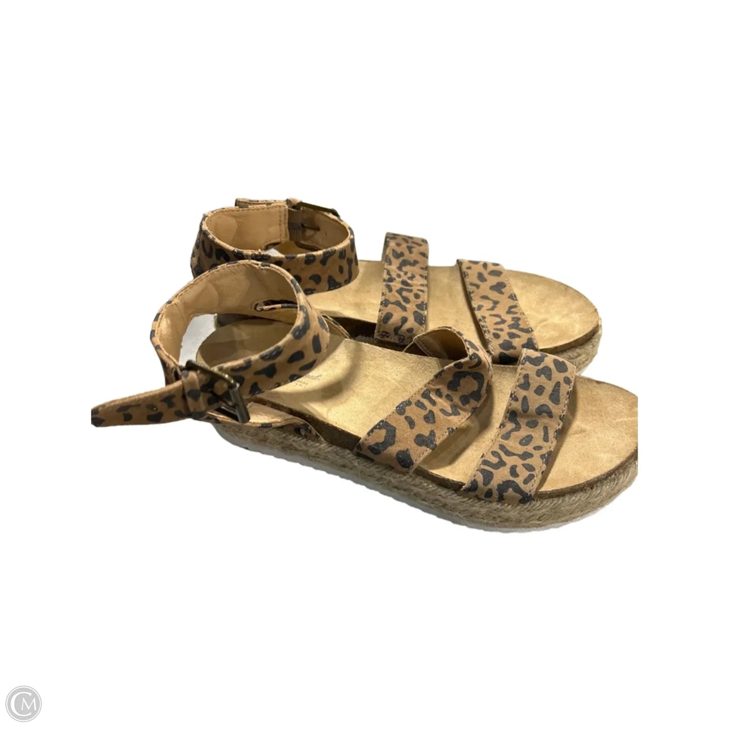 Sandals Flats By Universal Thread In Animal Print, Size: 8