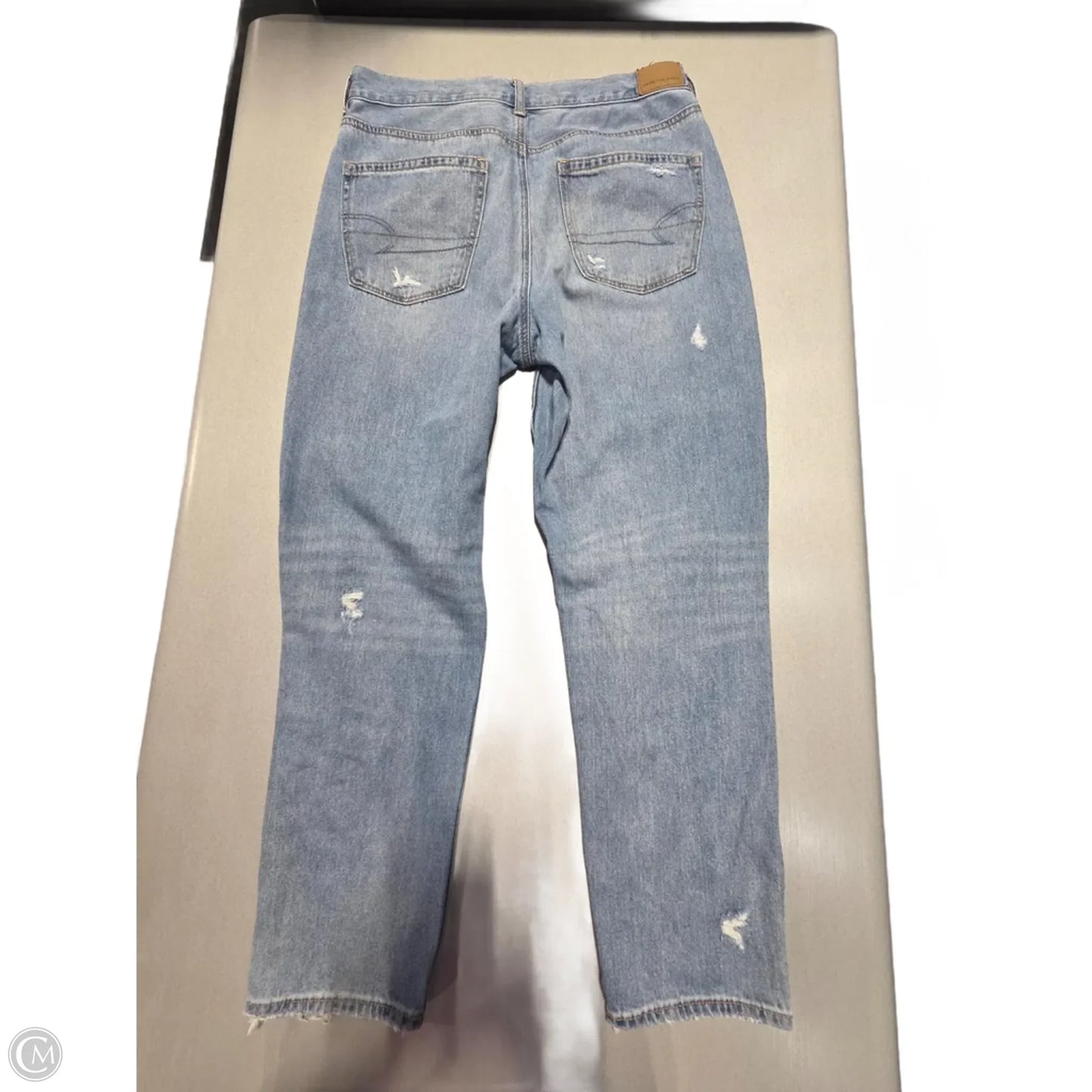 Jeans Straight By American Eagle In Blue Denim, Size: 12