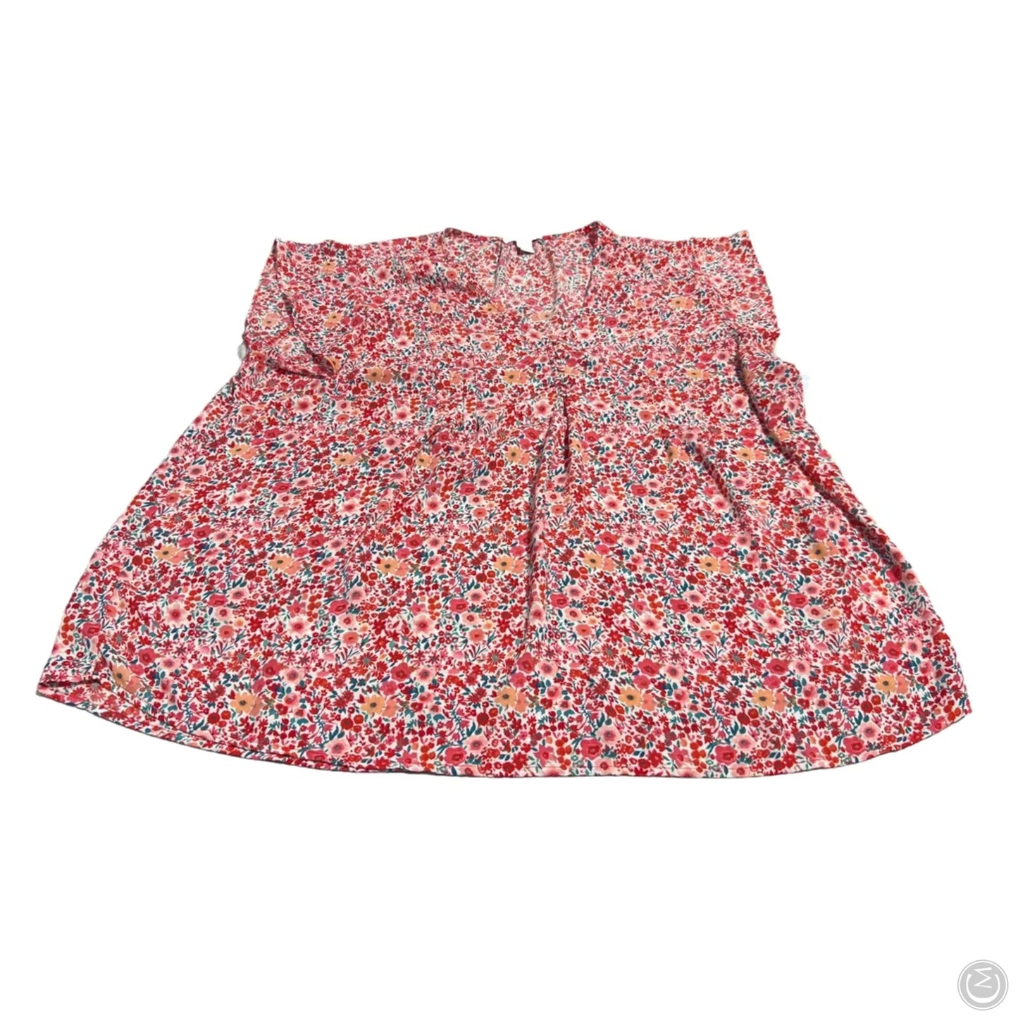 Blouse Short Sleeve By Carolina Belle In Floral Print, Size: 1x