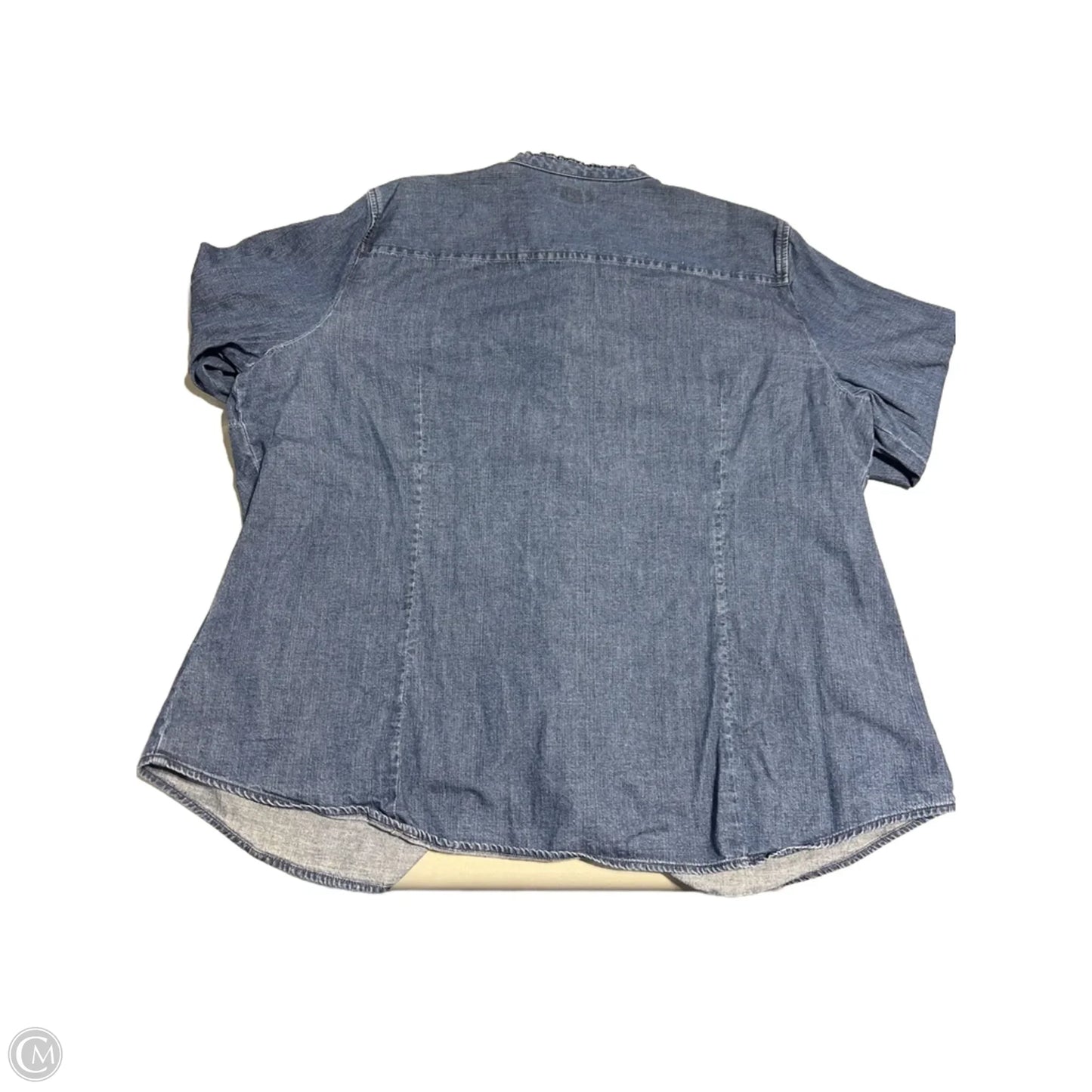 Blouse Long Sleeve By J. Crew In Blue Denim, Size: Xxl