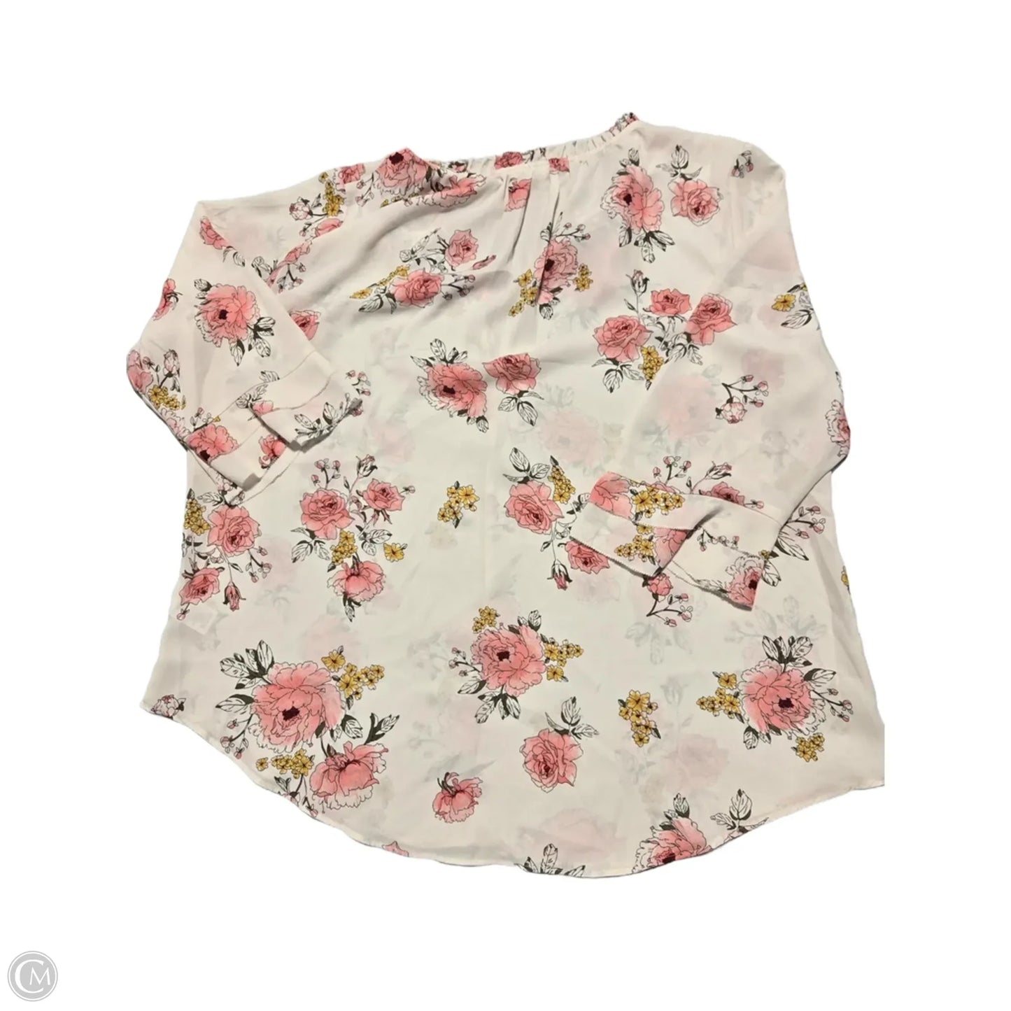 Top 3/4 Sleeve By Maurices In Floral Print, Size: Xxl