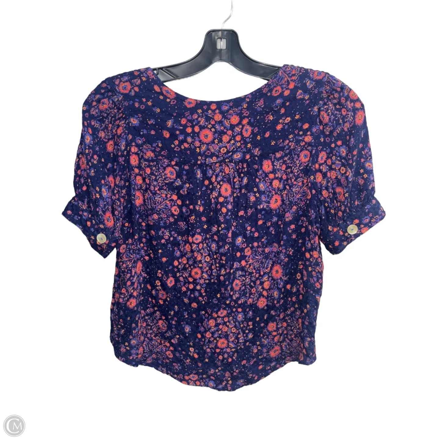 Top Short Sleeve By Anthropologie In Purple, Size: M
