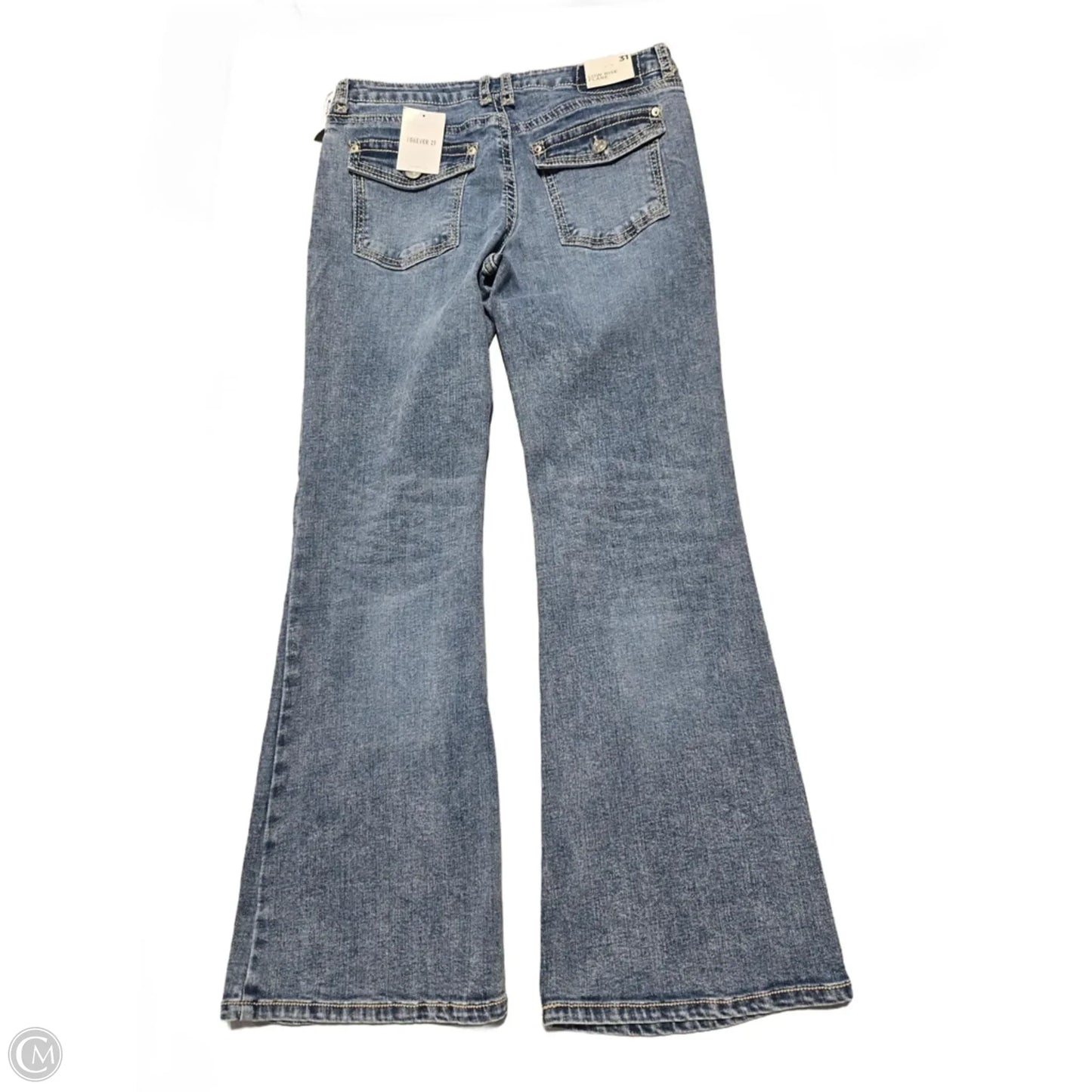 Jeans Flared By Forever 21 In Blue Denim, Size: 12