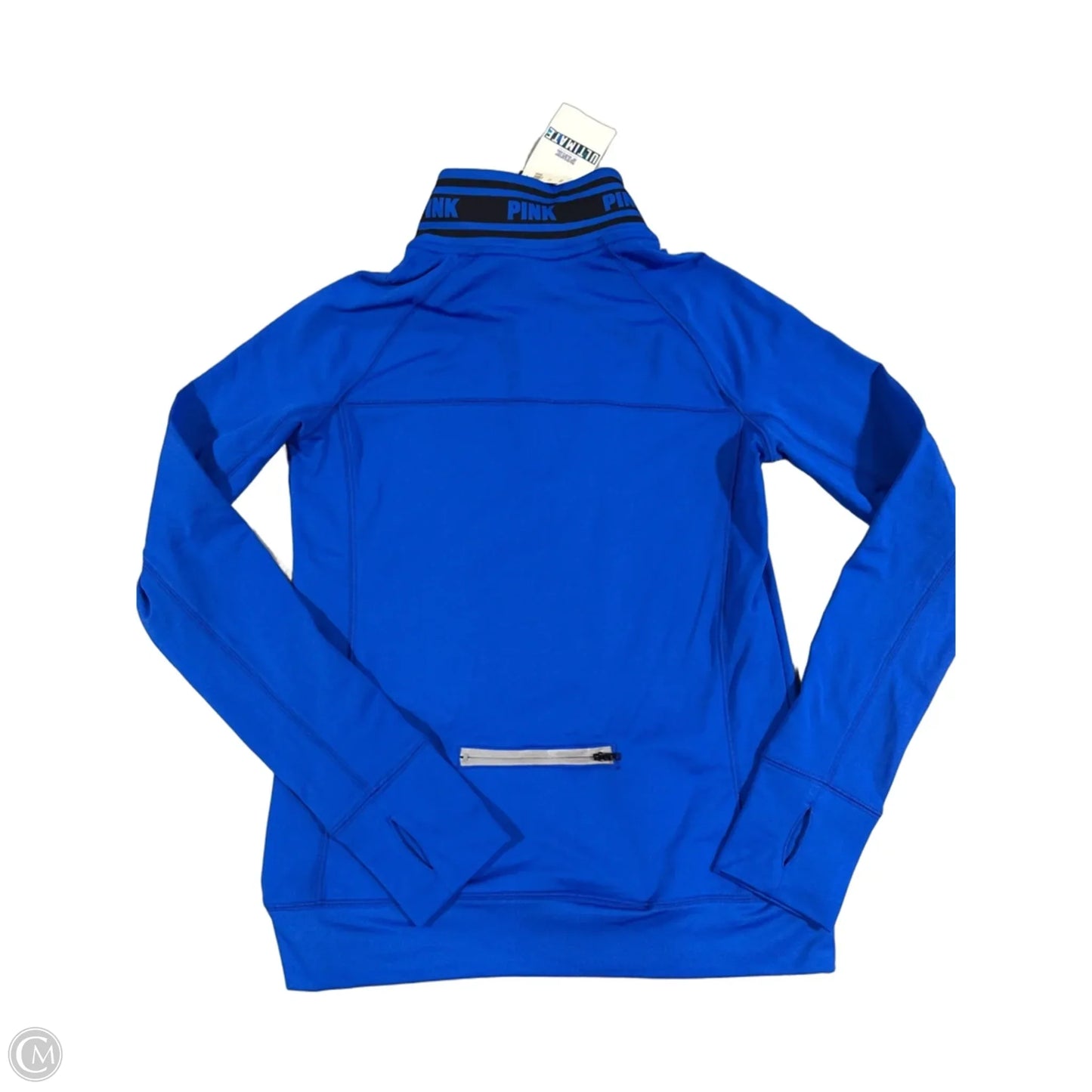 Athletic Top Long Sleeve Collar By Pink In Blue, Size: S