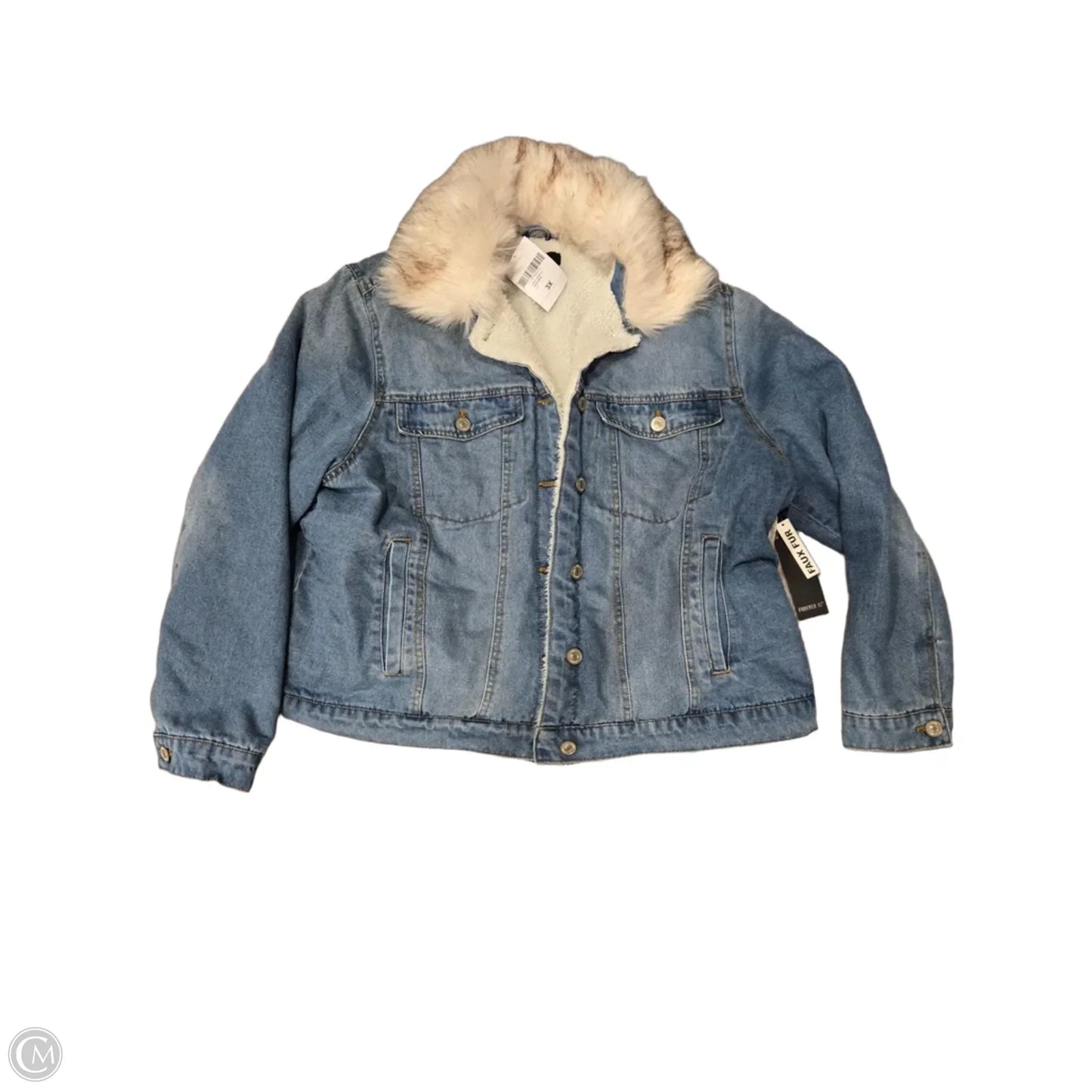 Jacket Denim By Forever 21 In Blue Denim, Size: 3x