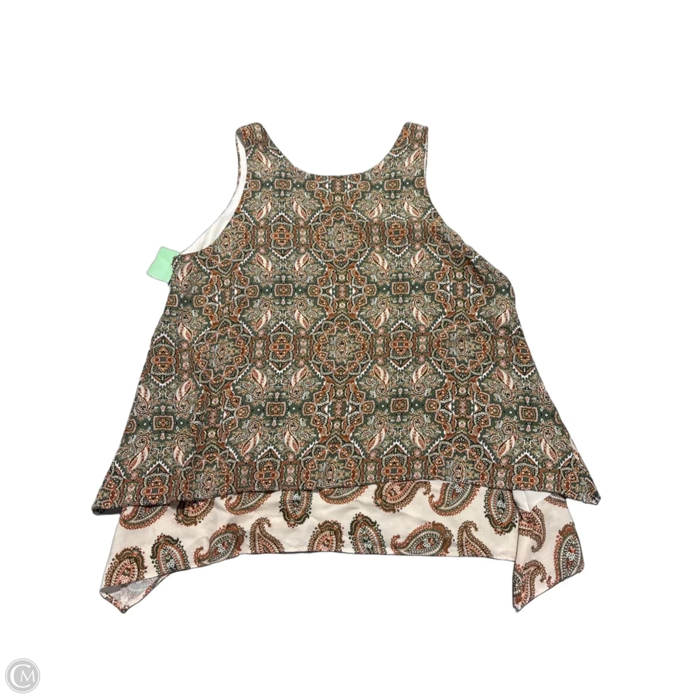 Tank Top By Karen Kane In Green & Orange, Size: Xl