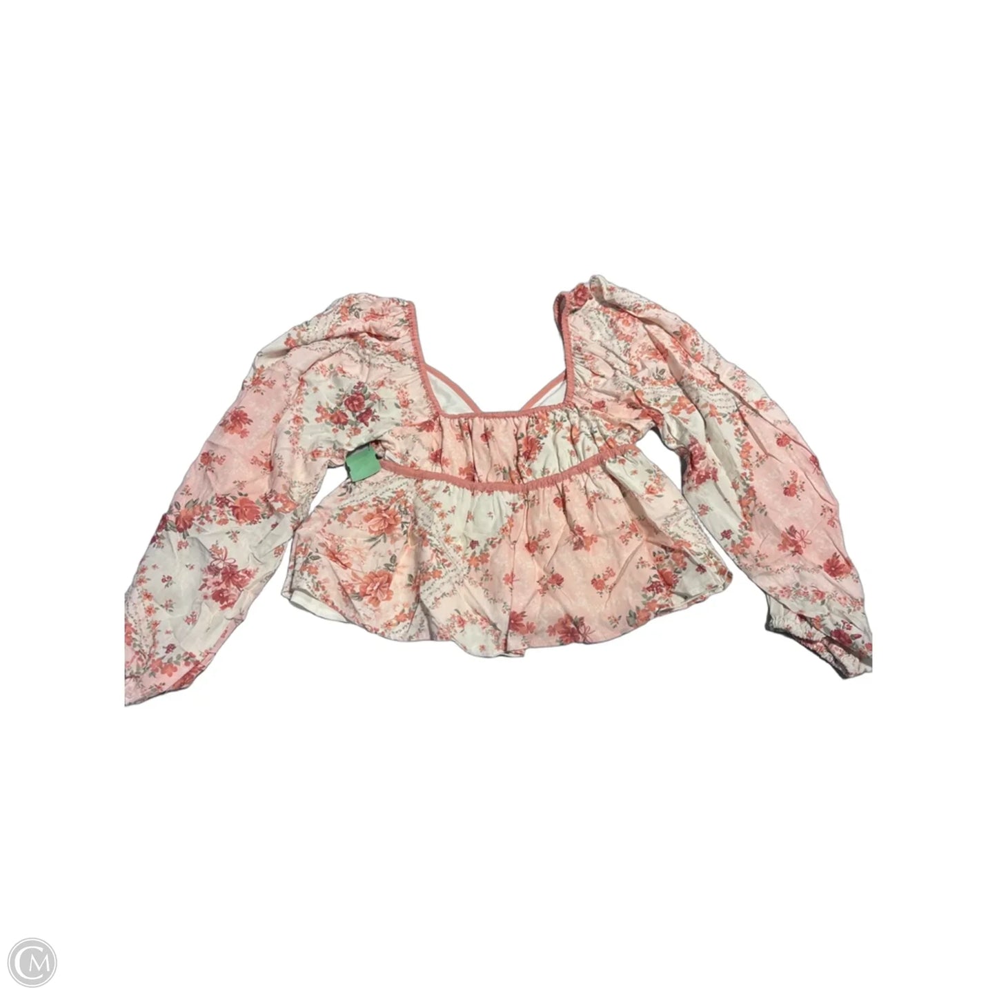 Top Long Sleeve By Altard State In Pink & White, Size: S