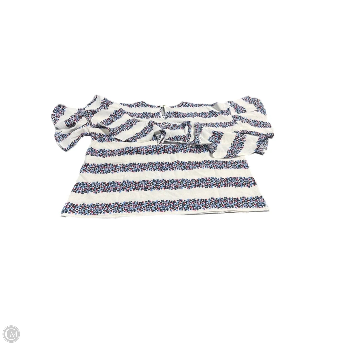 Blouse Short Sleeve By Mudpie In White, Size: L