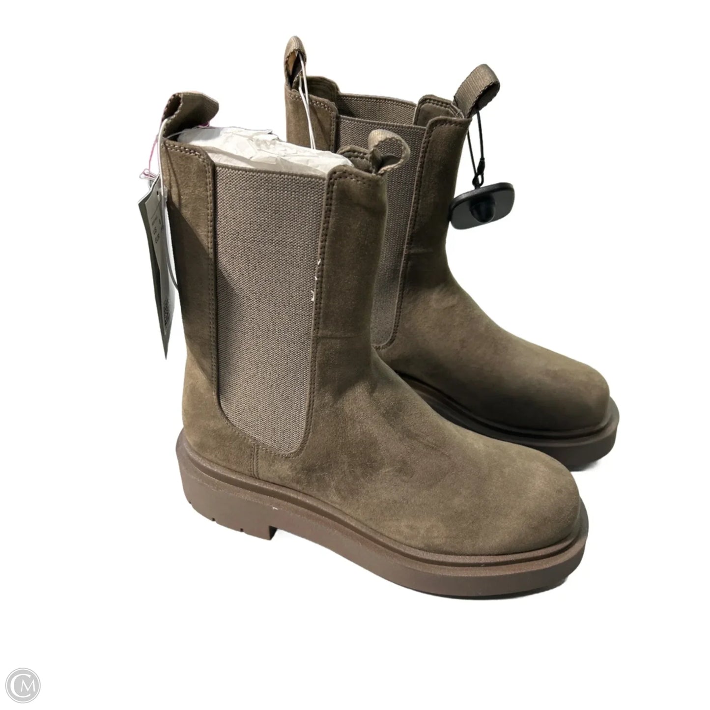 Boots Ankle Flats By H&m In Taupe, Size: 8