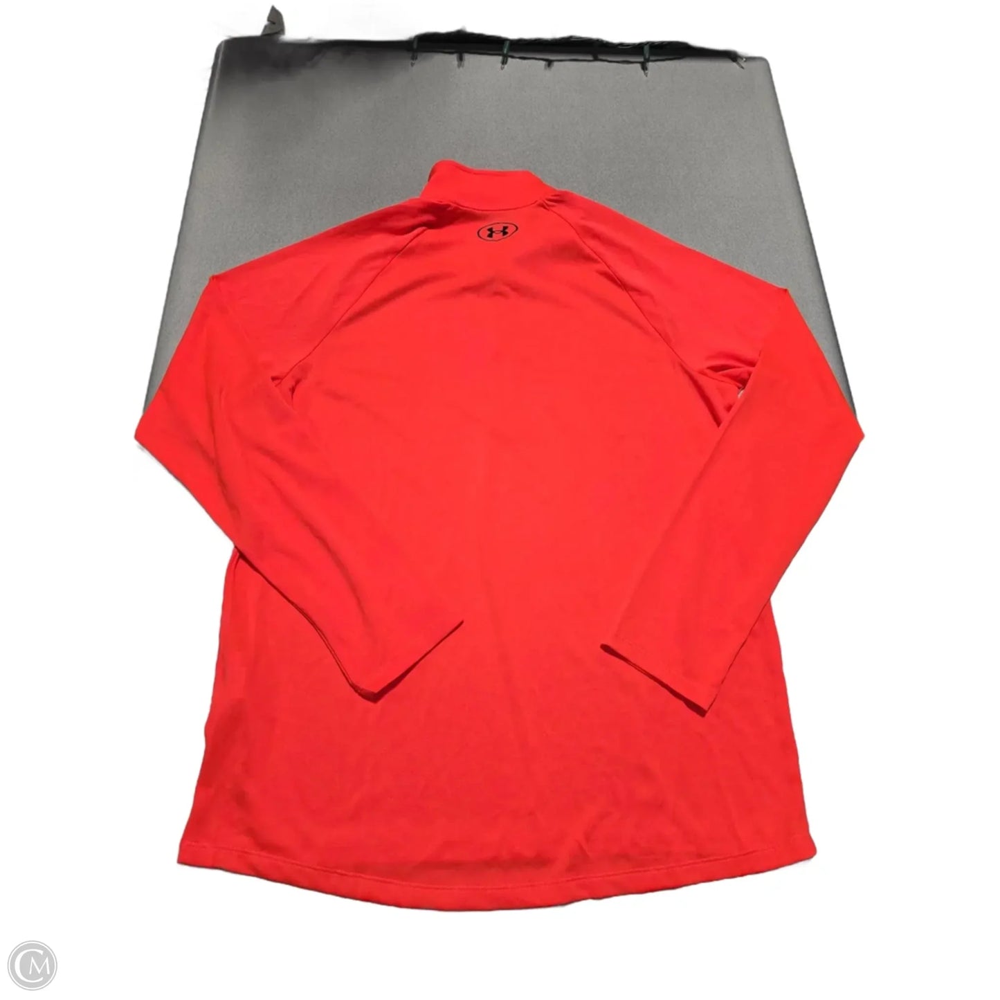 Athletic Top Long Sleeve Collar By Under Armour In Orange, Size: M