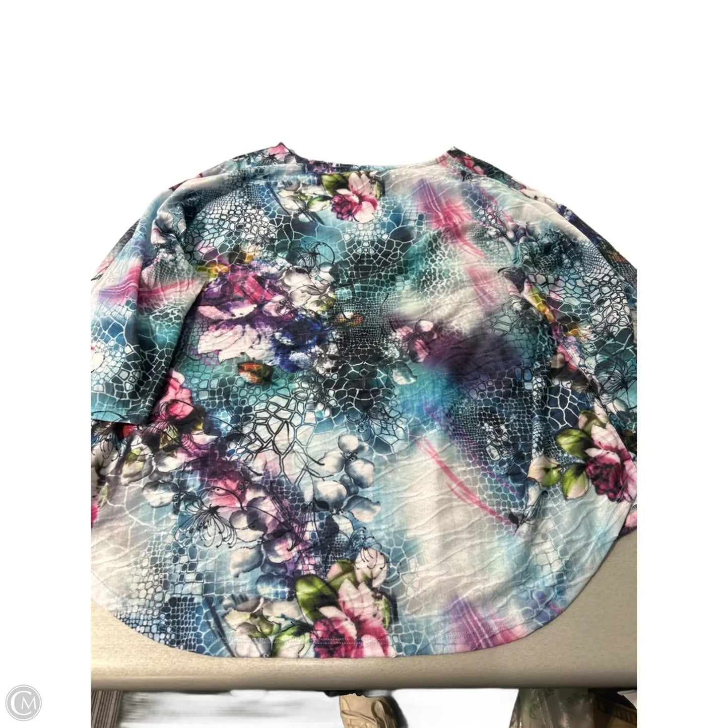 Top 3/4 Sleeve By Cmc In Floral Print, Size: 1x
