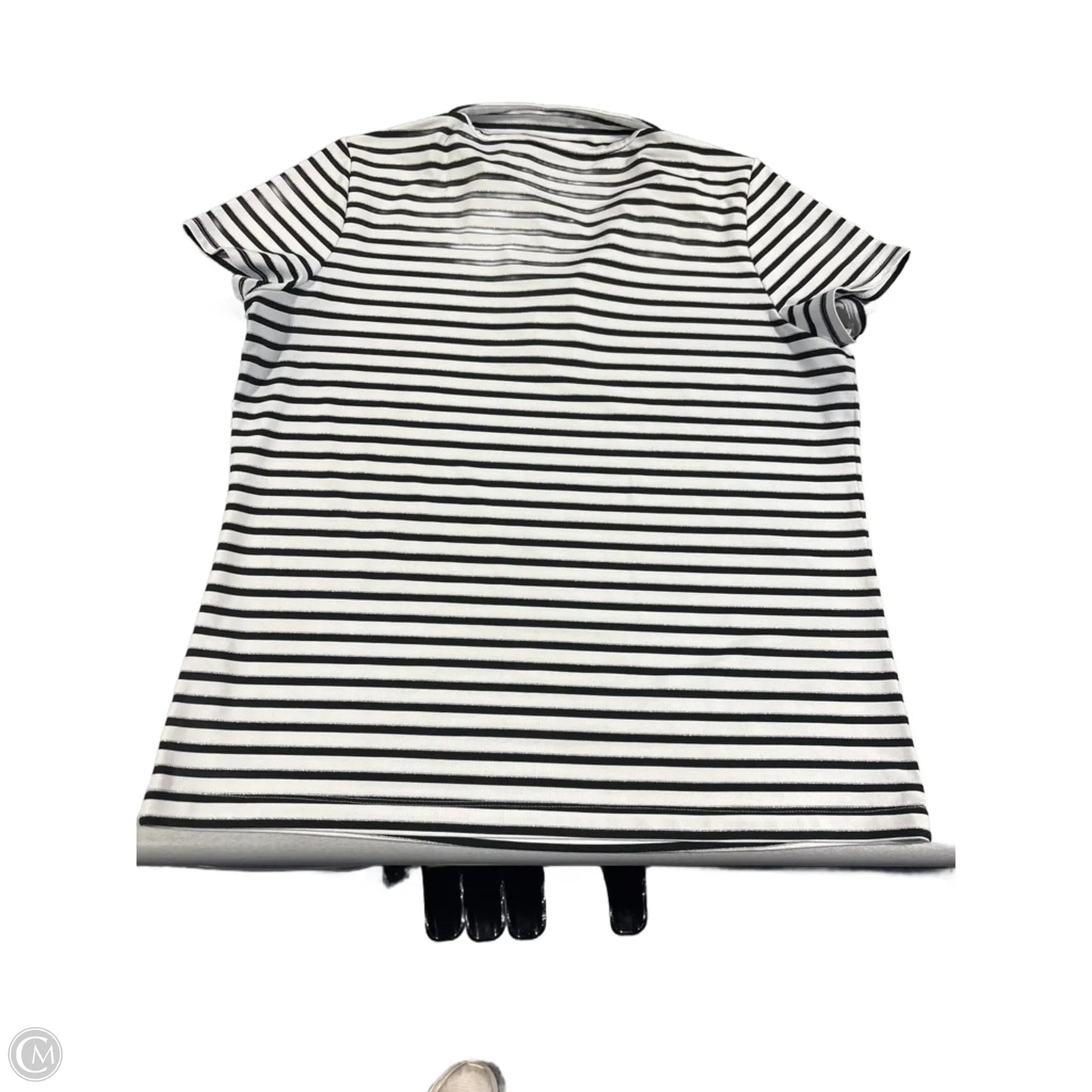 Top Short Sleeve By Chicos In Striped Pattern, Size: L