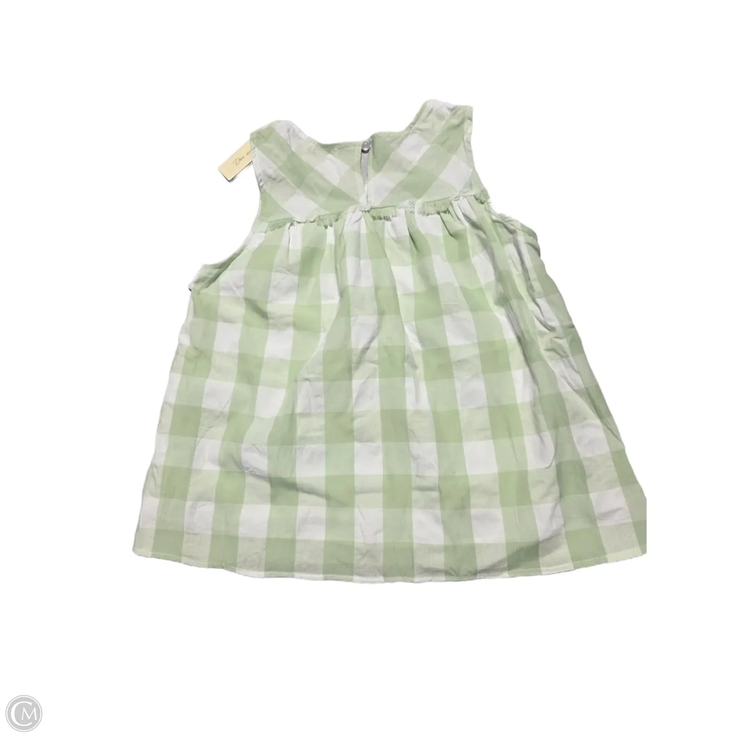 Tank Top By Doe & Rae In Green & White, Size: S