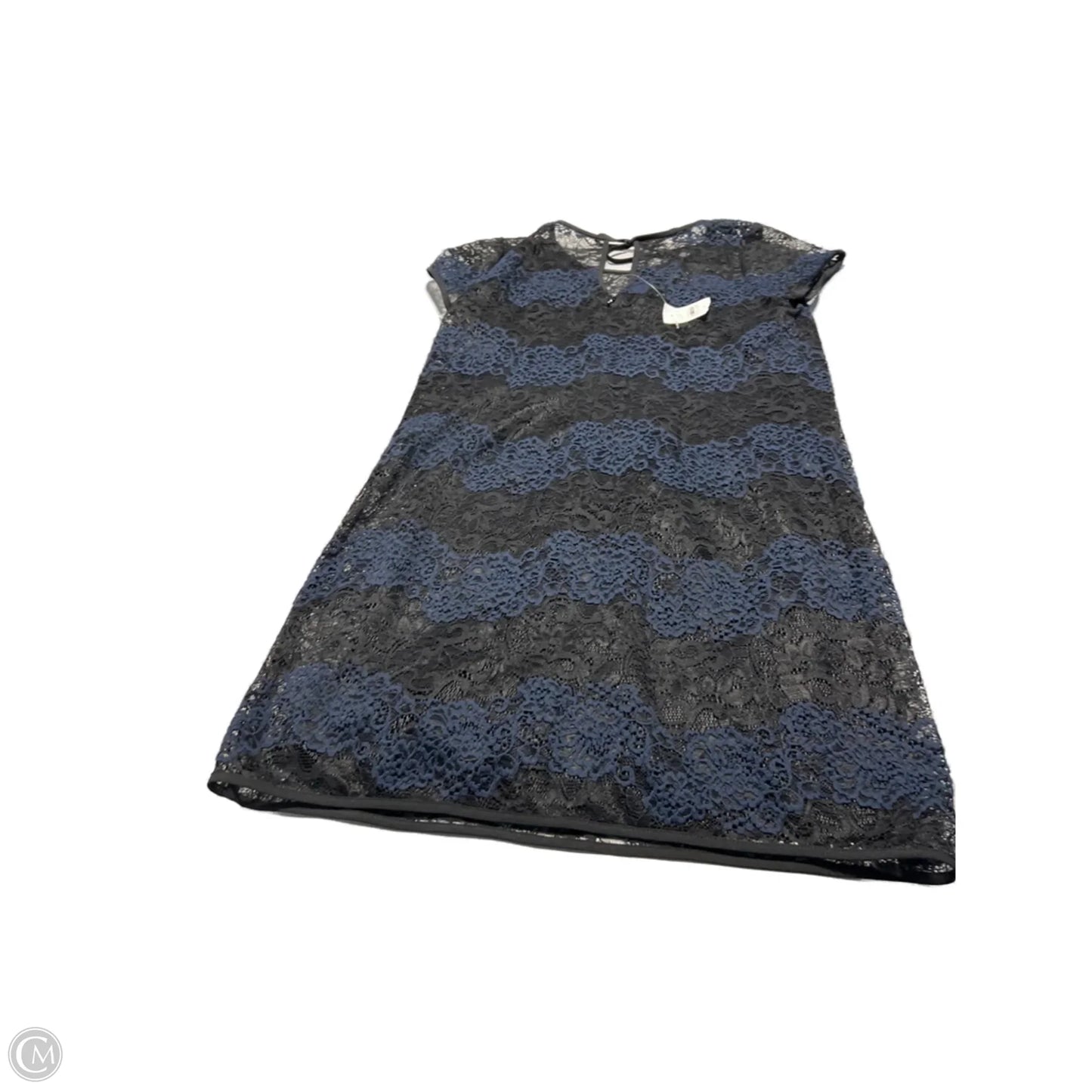 Dress Party Midi By Loft In Black & Blue, Size: M