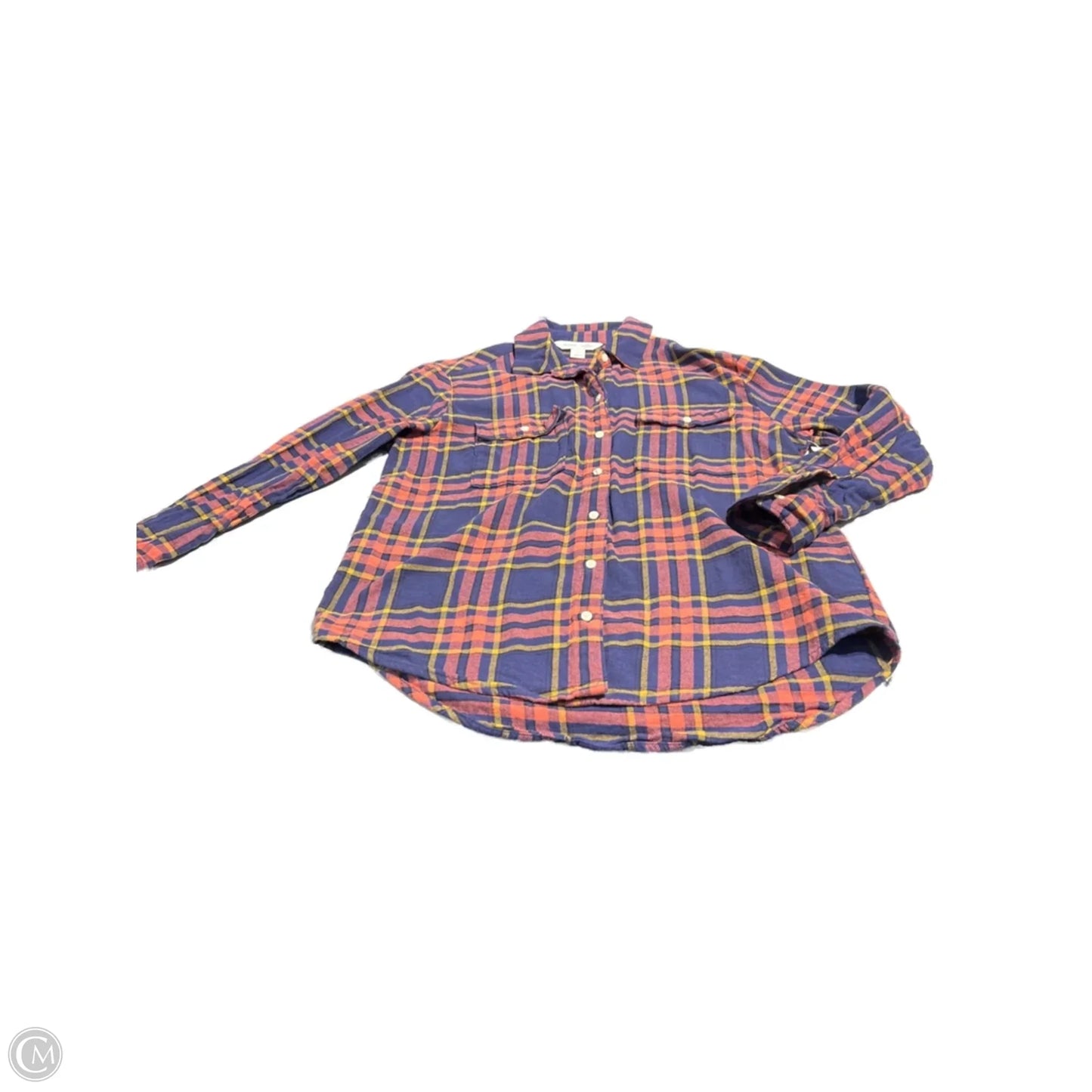 Top Long Sleeve By Old Navy In Plaid Pattern, Size: S