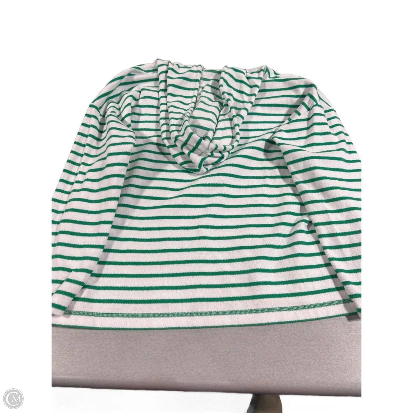Top Long Sleeve By Talbots In Green & White, Size: Xl