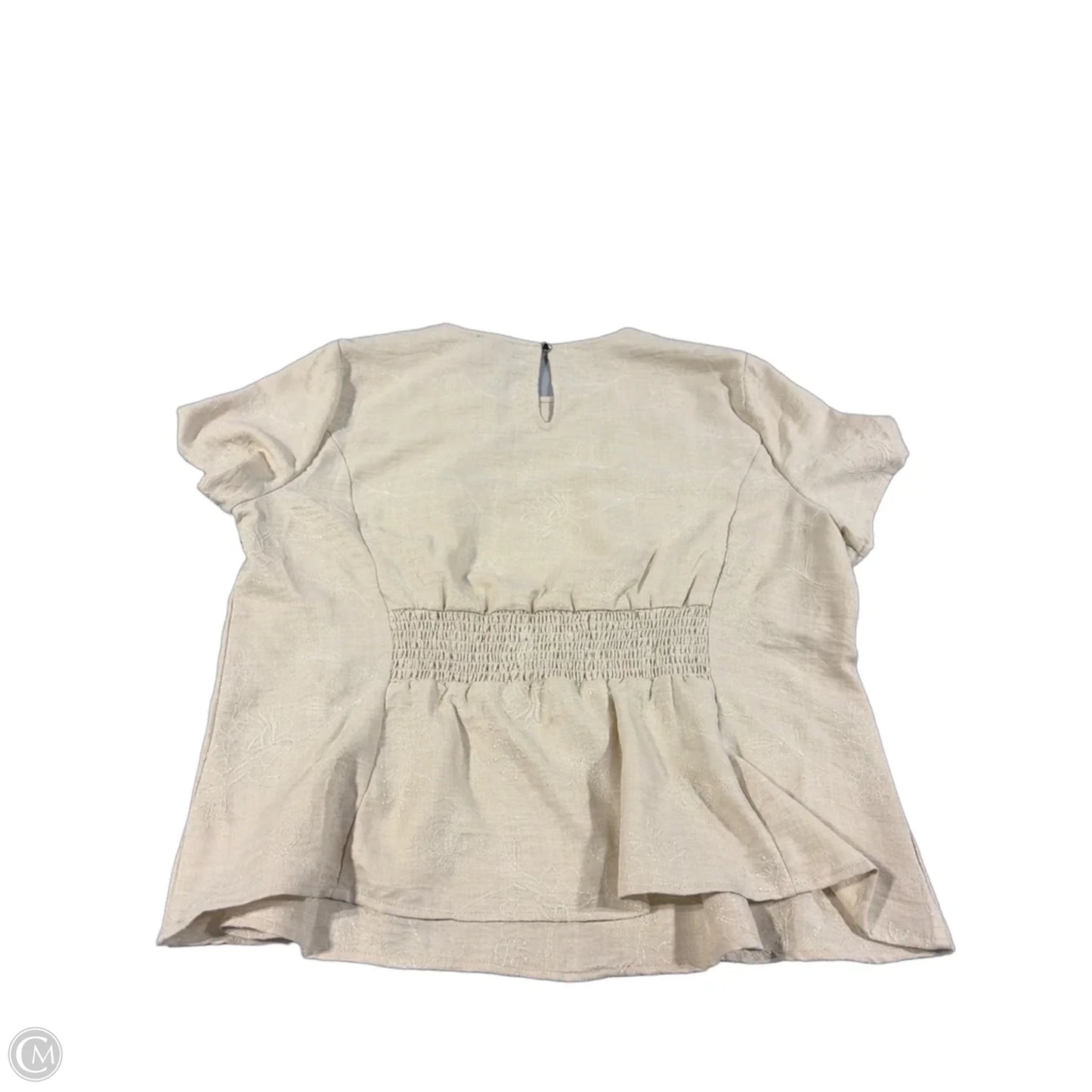 Top Short Sleeve By Vince Camuto In Tan, Size: Xl