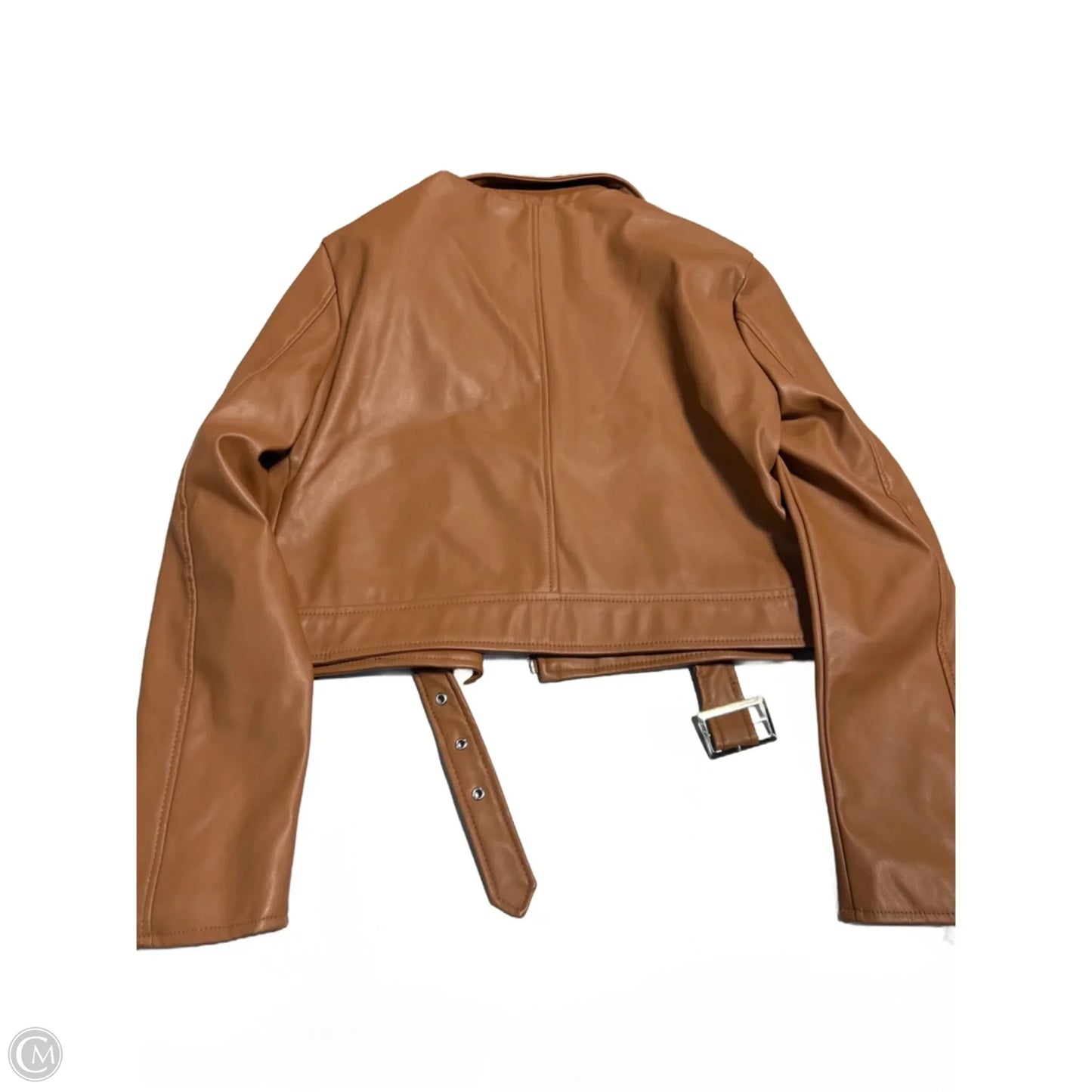 Jacket Leather By Fashion Nova In Brown, Size: S