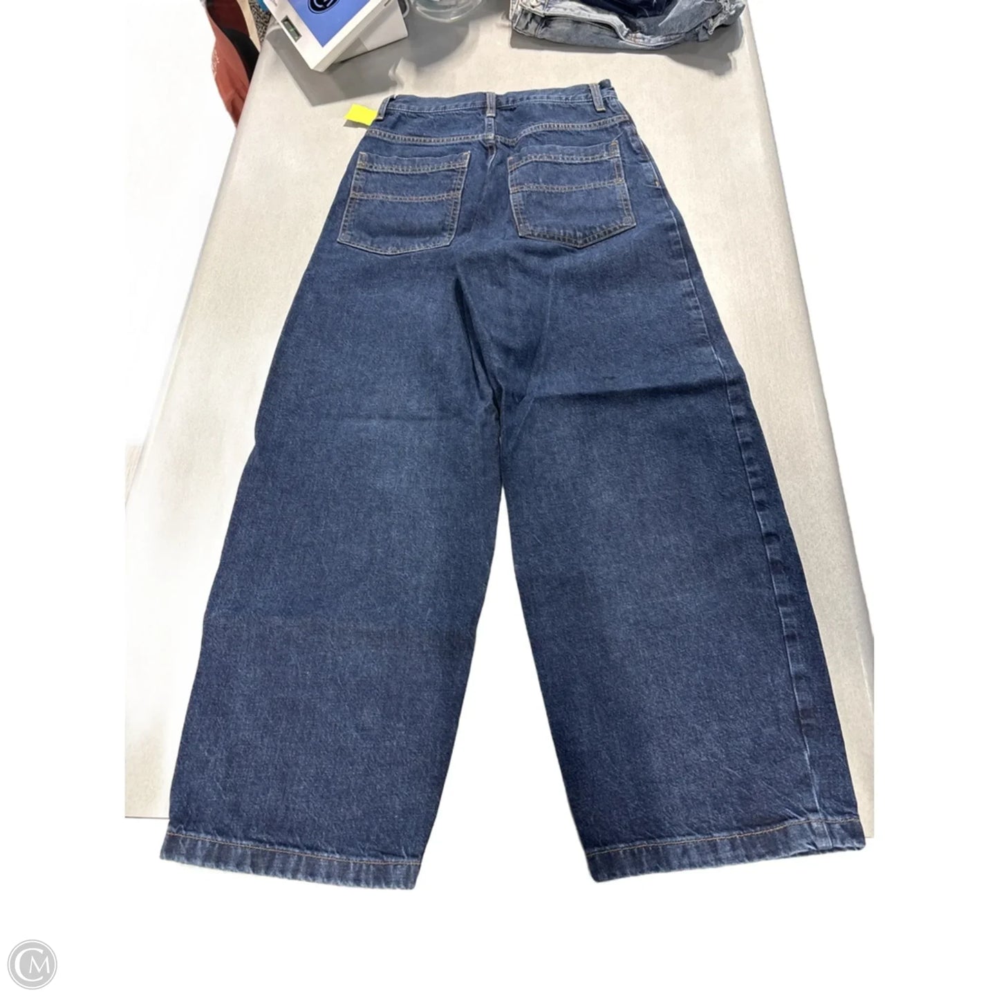 Jeans Wide Leg By Topshop In Blue Denim, Size: 0