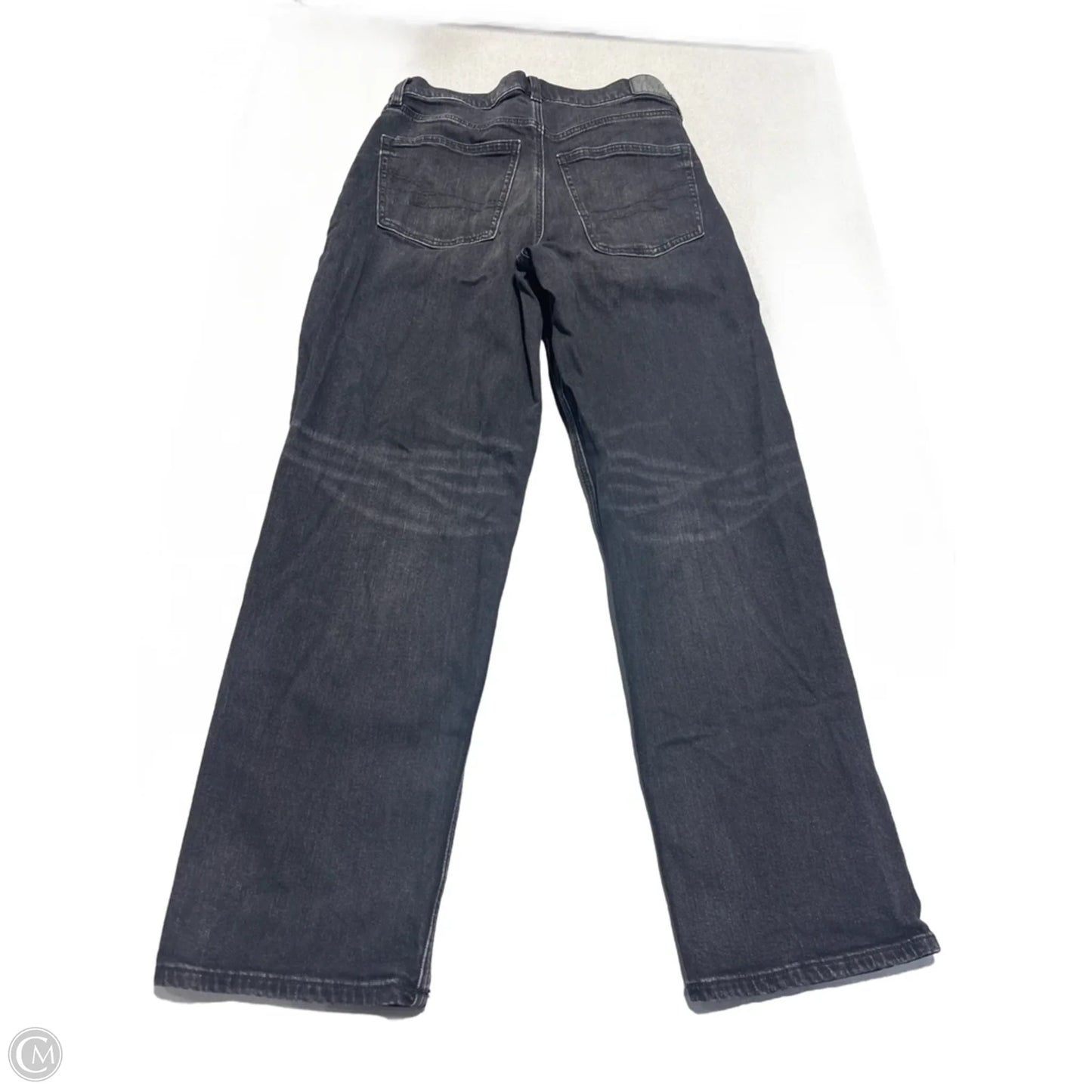 Jeans Straight By American Eagle In Black Denim, Size: 6