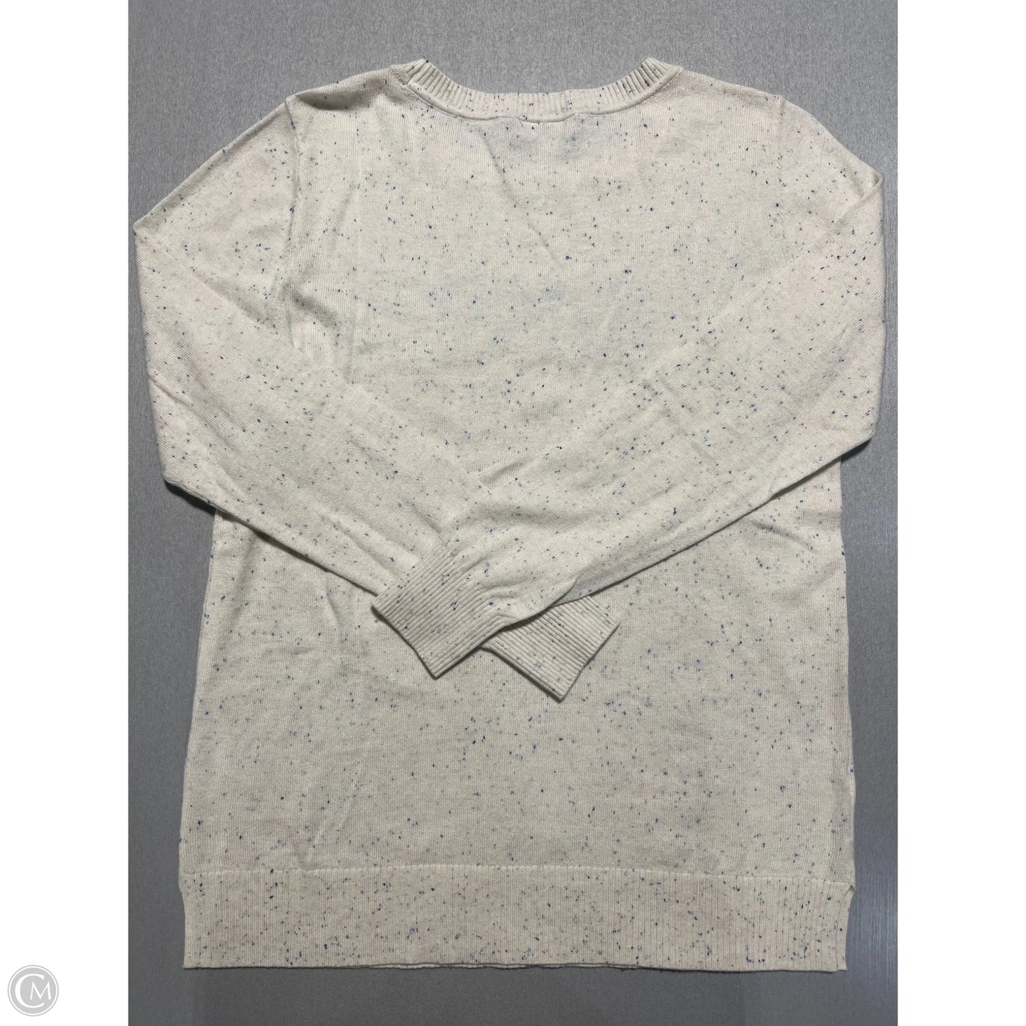 Sweater By Loft In Blue & Cream, Size: M