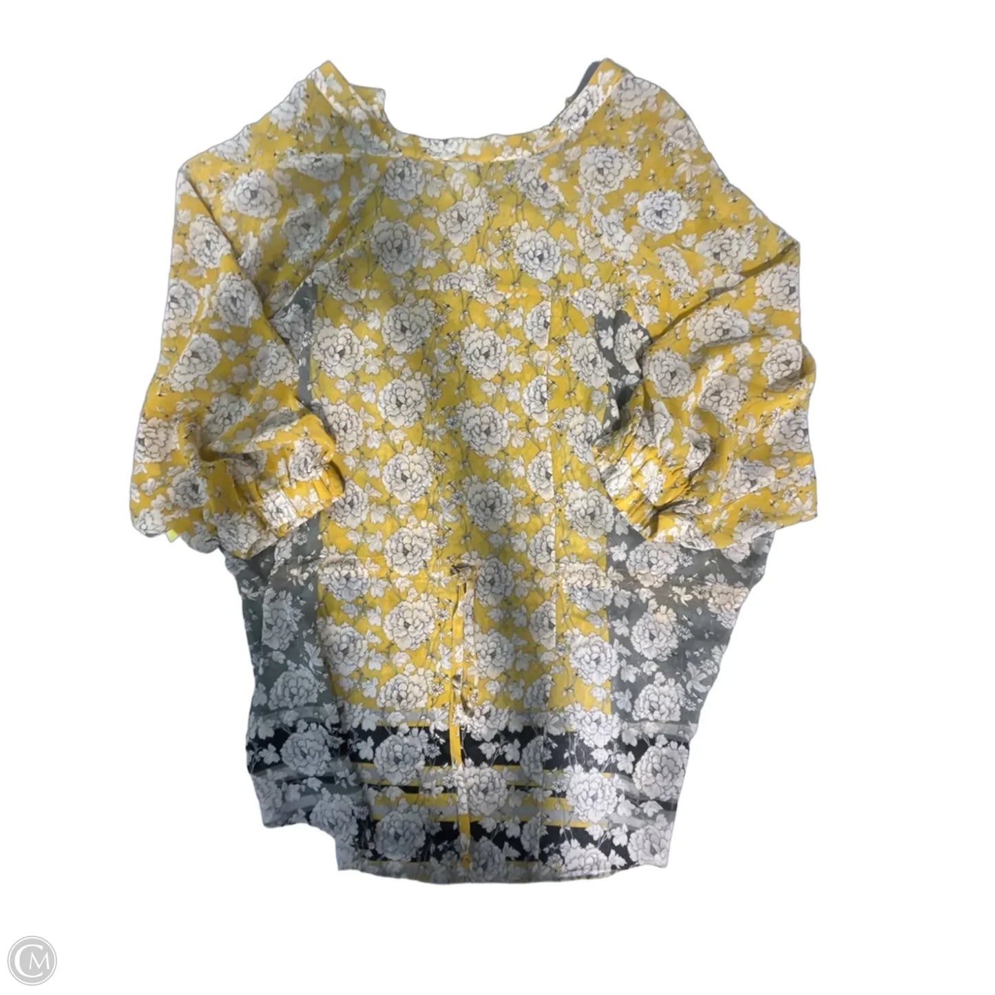Blouse Long Sleeve By Cabi In Yellow, Size: L