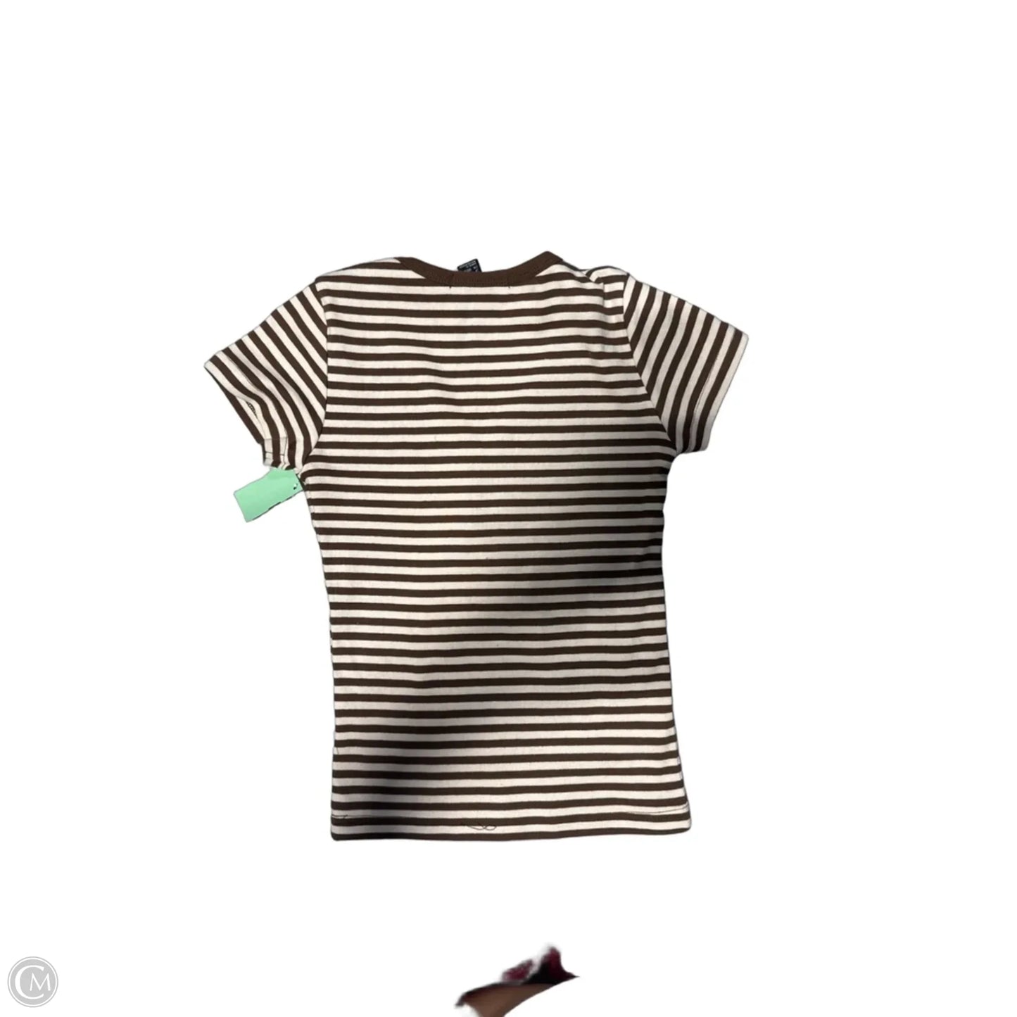 Top Short Sleeve By Forever 21 In Brown & Cream, Size: S