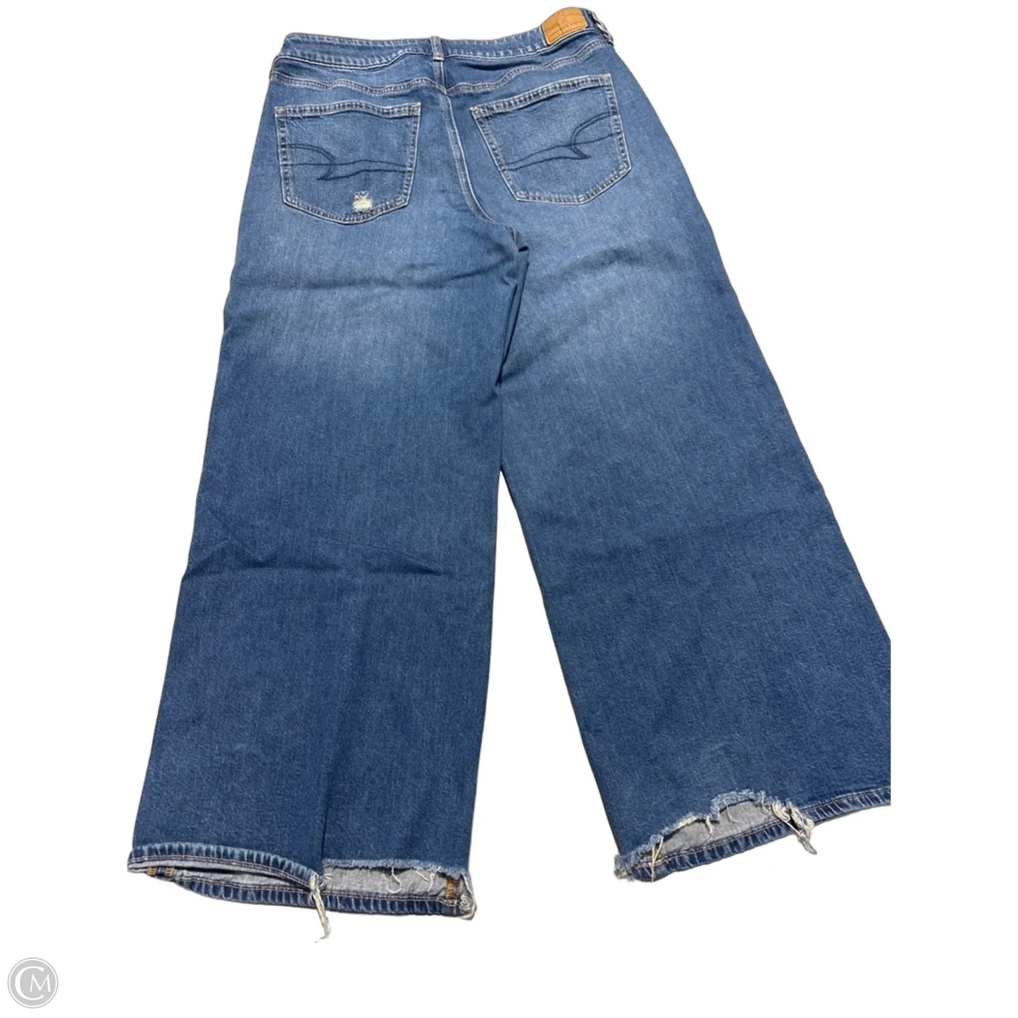 Jeans Wide Leg By American Eagle In Blue Denim, Size: 8