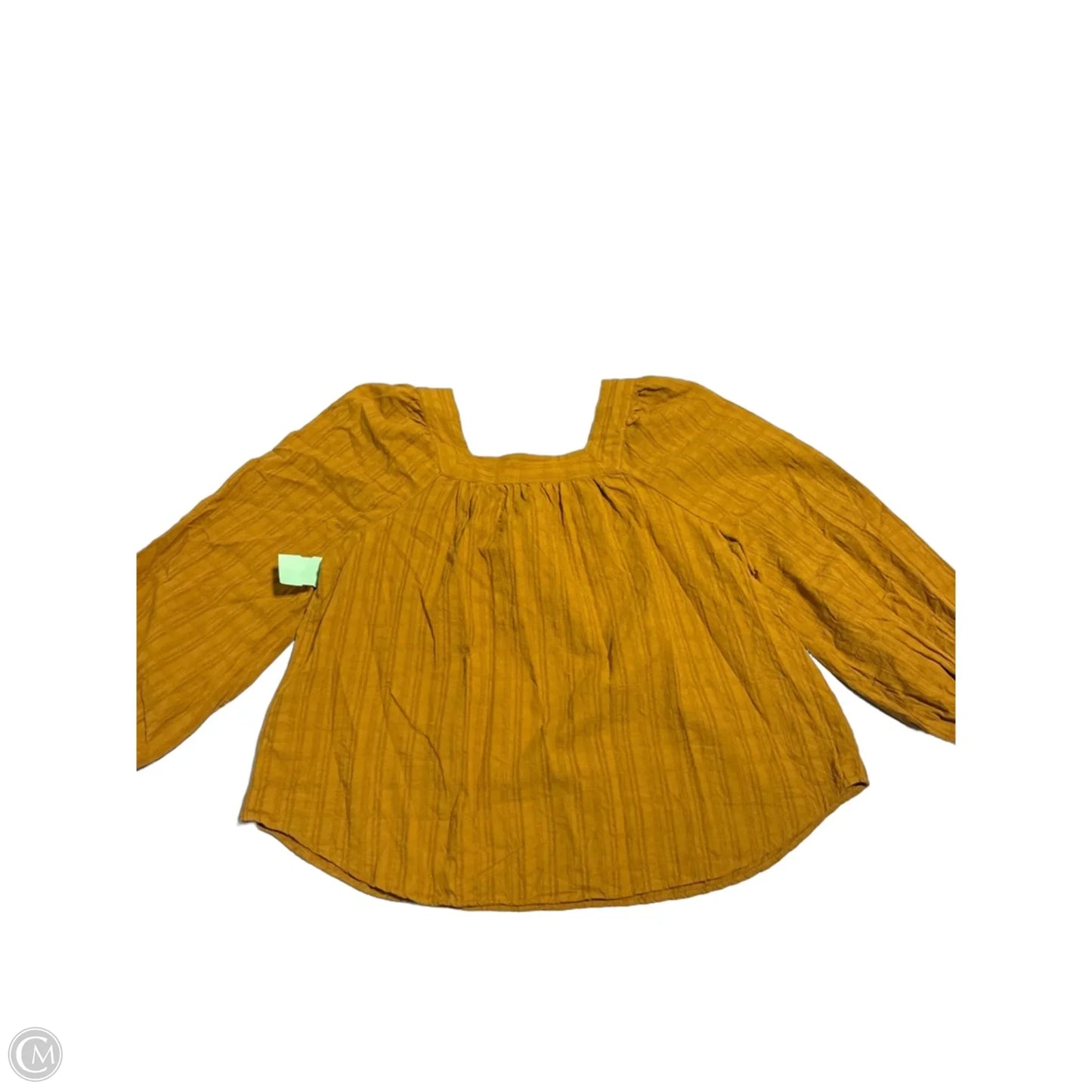 Top Long Sleeve By Madewell In Yellow, Size: S
