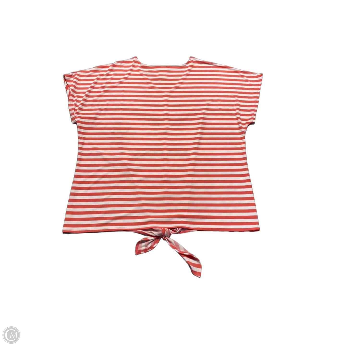 Top Short Sleeve By Chicos In Striped Pattern, Size: Xl