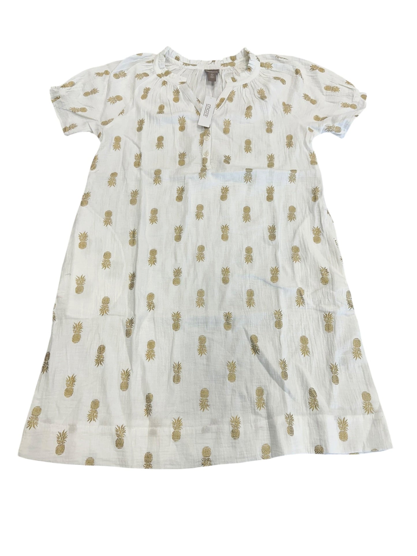 Dress Casual Short By Chicos In Gold & White, Size:S