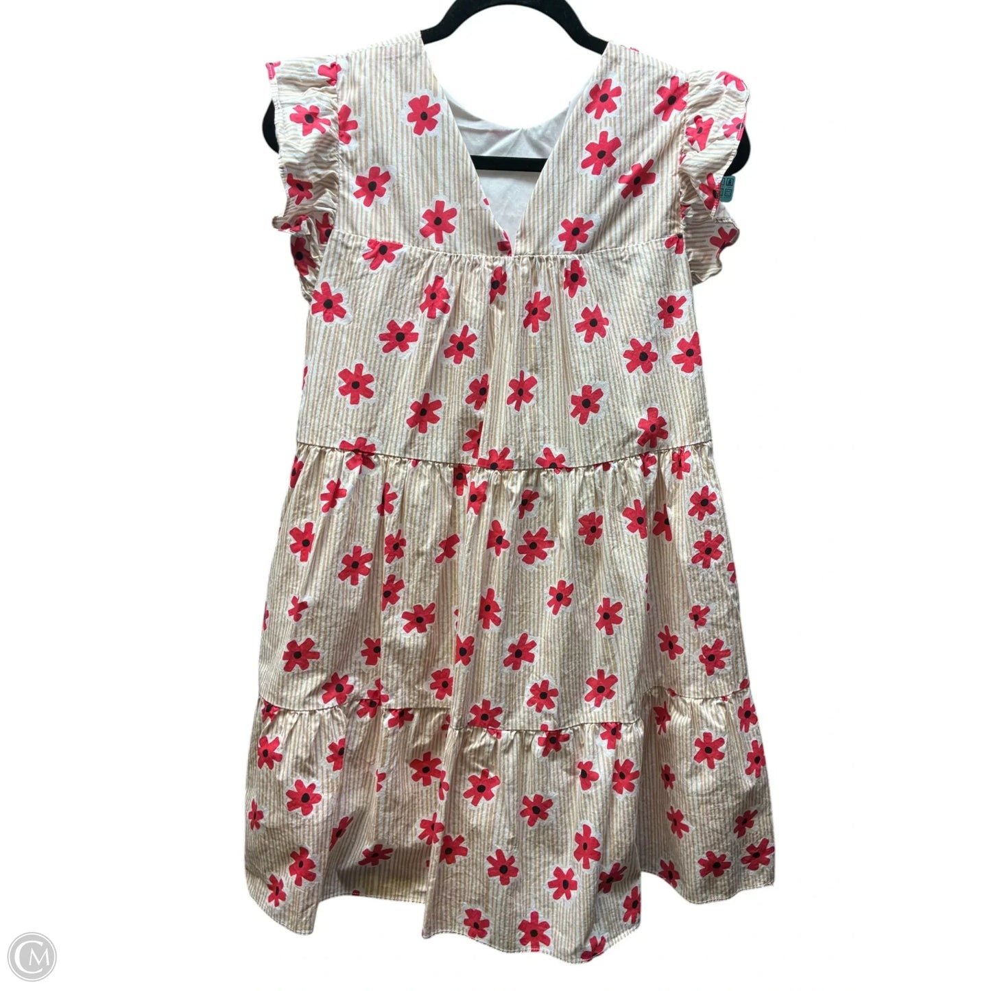 Dress Casual Short By En Saison In Tan & White, Size: S