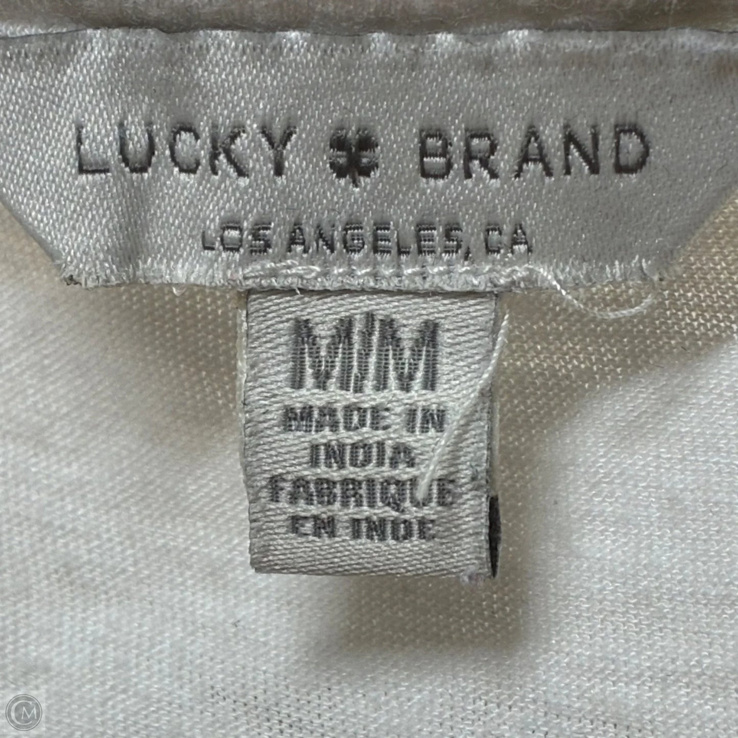 Top Short Sleeve By Lucky Brand In White, Size: M