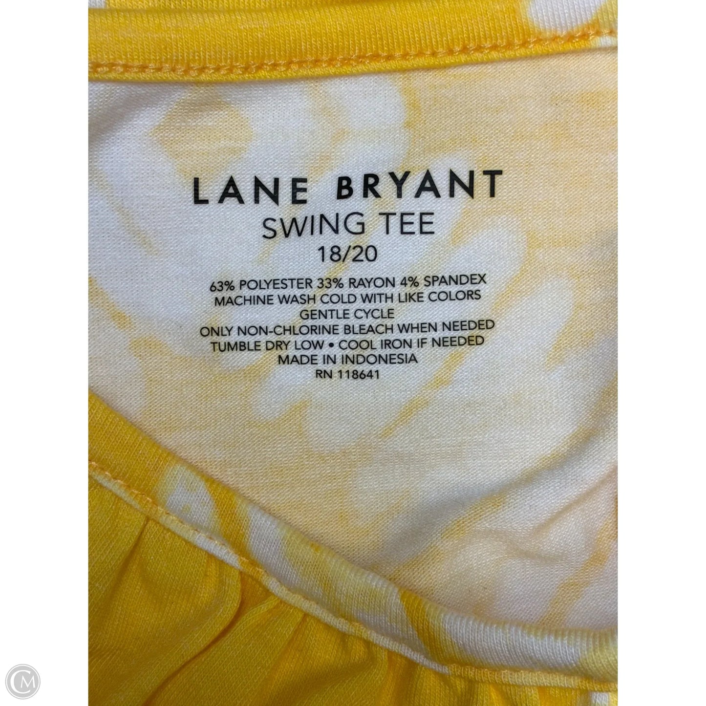 Top Short Sleeve By Lane Bryant In Yellow, Size: 1x