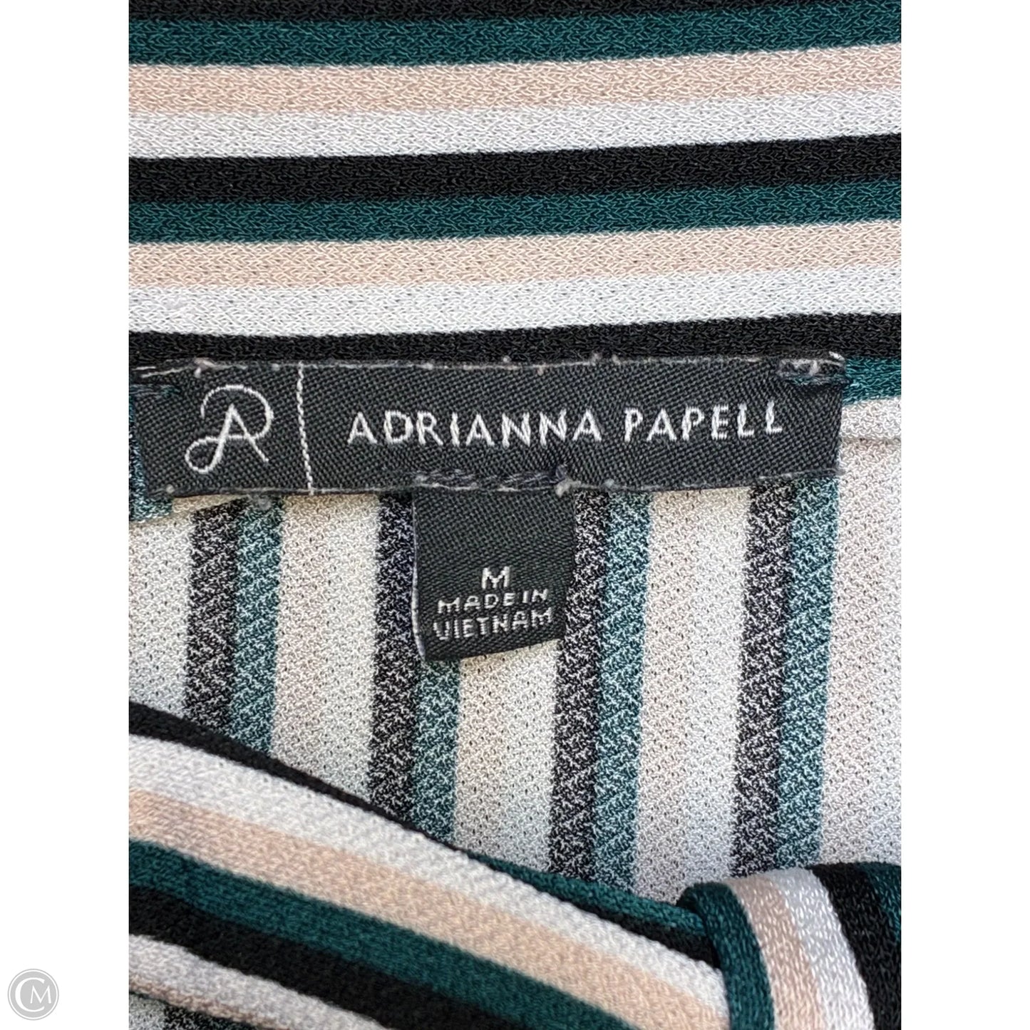 Blouse Short Sleeve By Adrianna Papell In Striped Pattern, Size: M