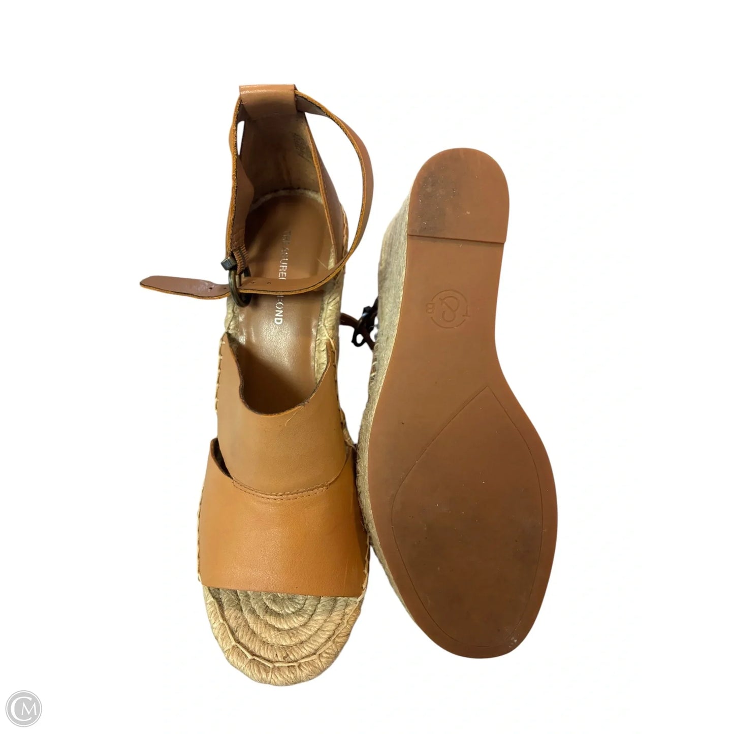 Sandals Heels Wedge By Treasure And Bond In Tan, Size: 8.5
