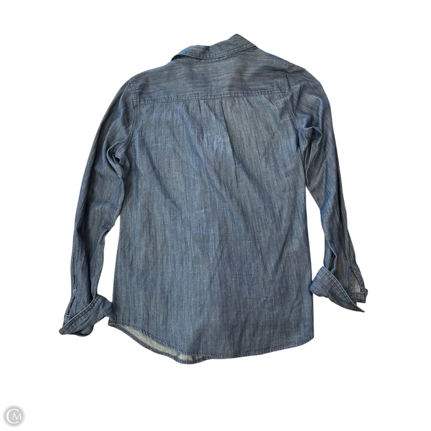 Top Long Sleeve By St Johns Bay In Blue Denim, Size: M