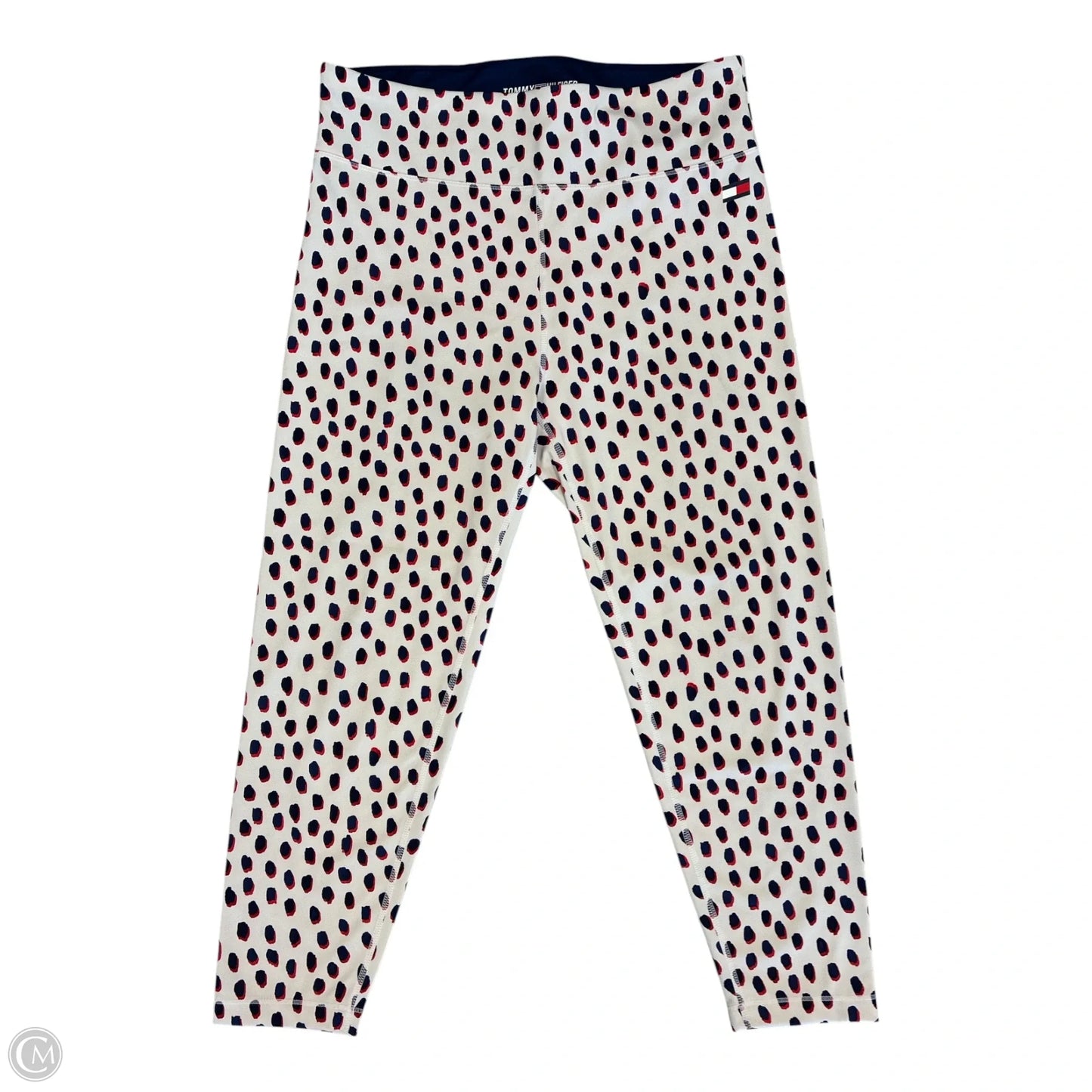 Athletic Leggings By Tommy Hilfiger In Blue & White, Size: M
