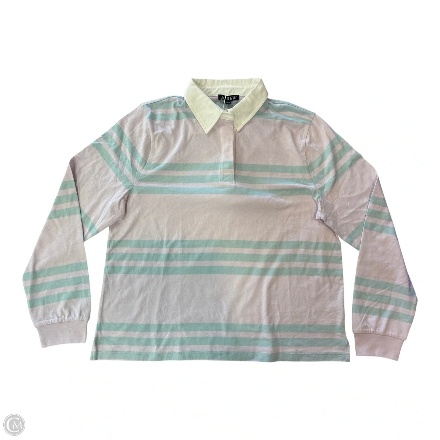 Top Long Sleeve By J. Crew In Green & Pink, Size: L