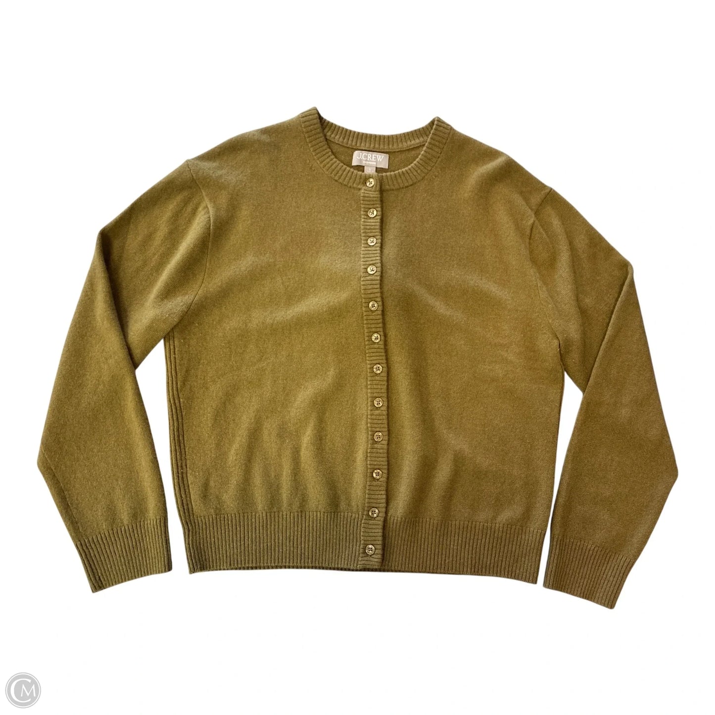 Sweater Cardigan Cashmere By J. Crew In Green, Size: L