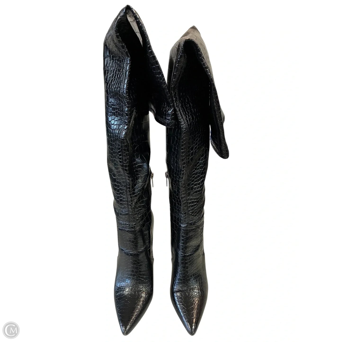 Boots Knee Heels By Steve Madden In Snakeskin Print, Size: 8.5
