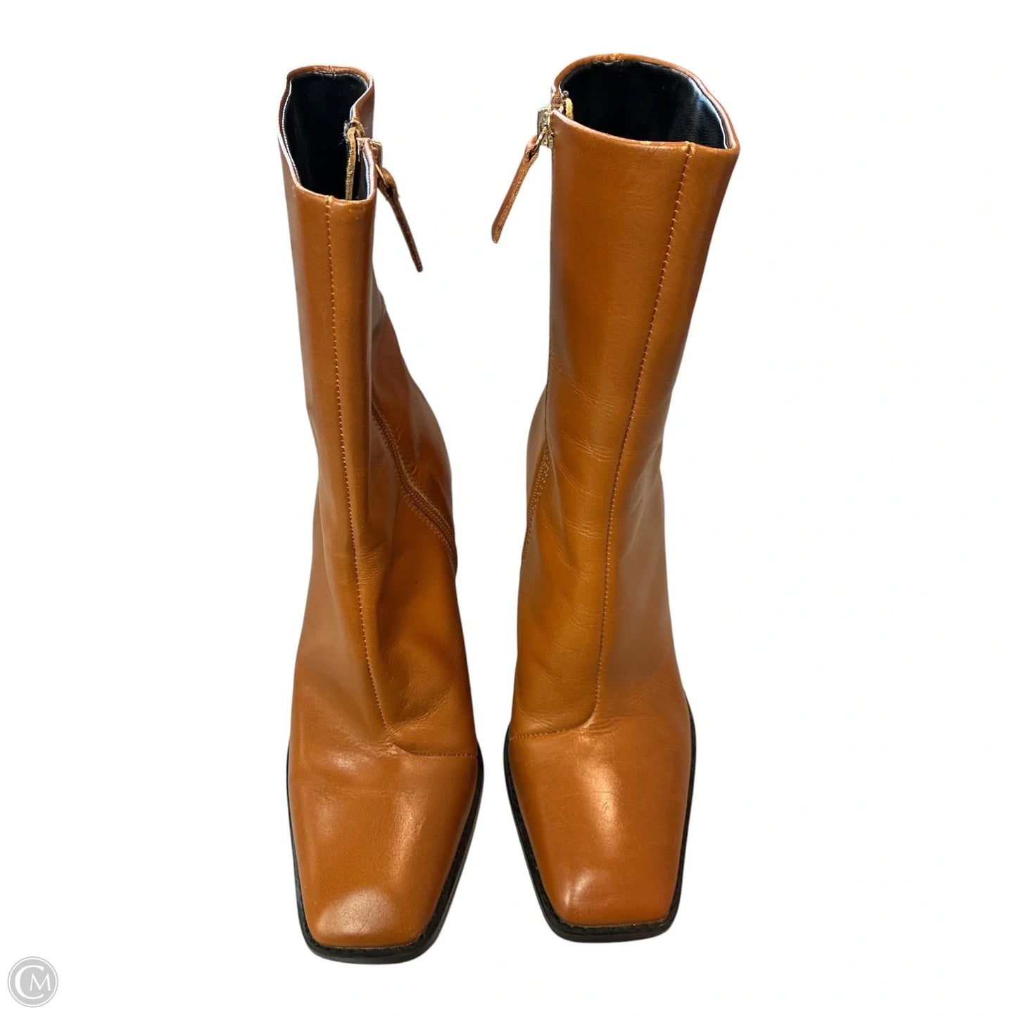 Boots Mid-calf Heels By Zara In Brown, Size: 8