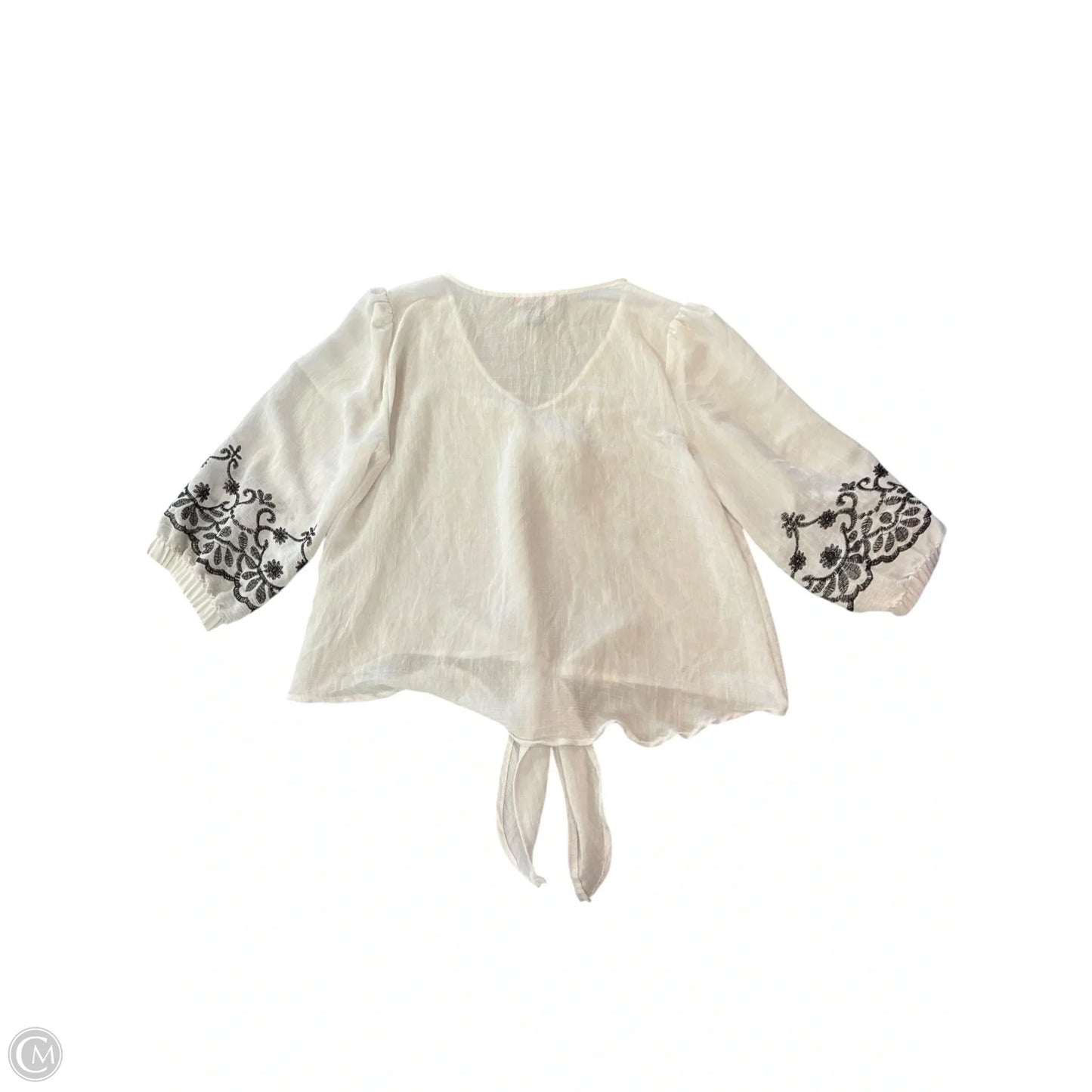 Blouse 3/4 Sleeve By Clothes Mentor In White, Size: L