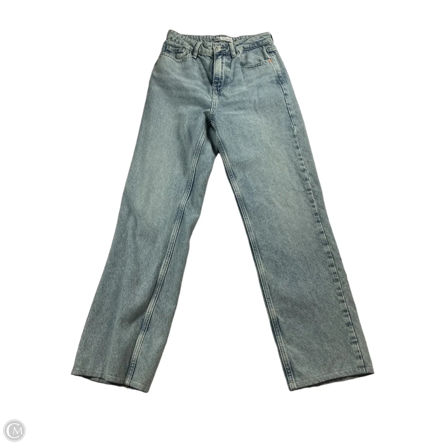 Jeans Straight By Zara In Blue Denim, Size: 2