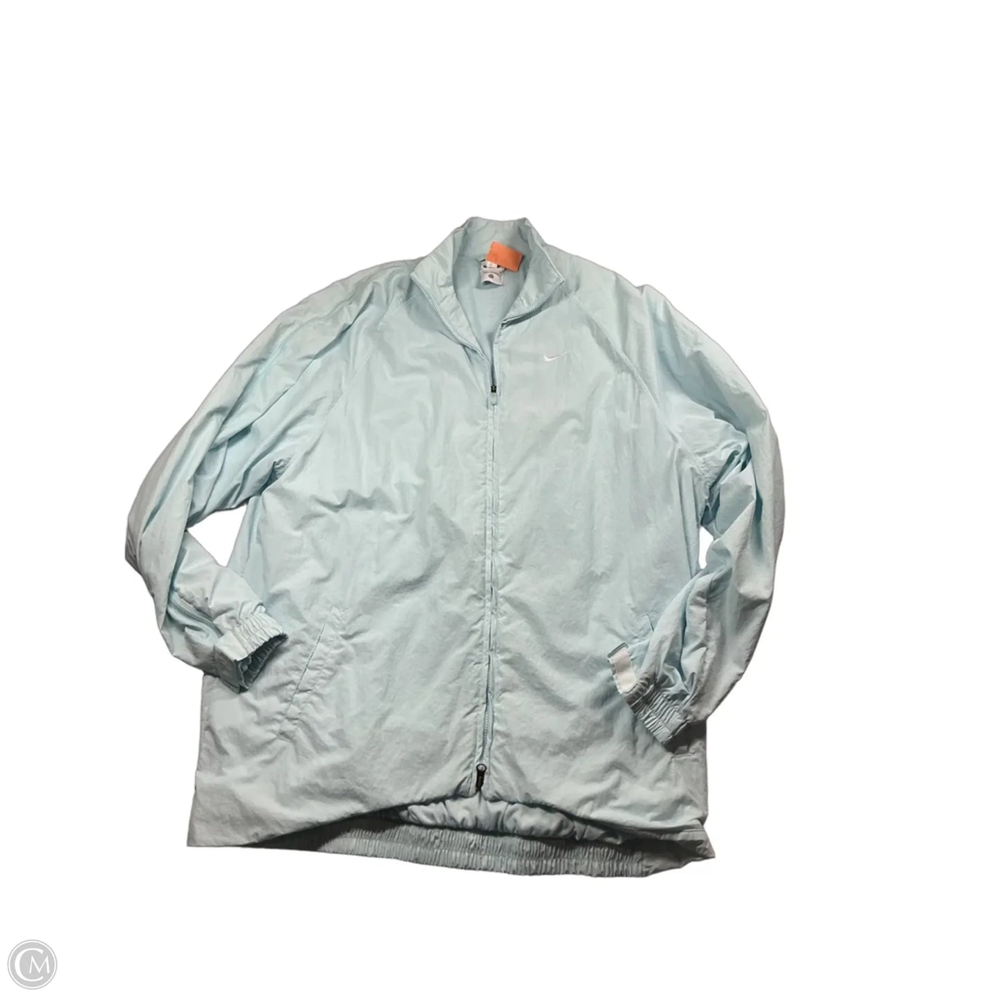 Athletic Jacket By Nike In Aqua, Size: S