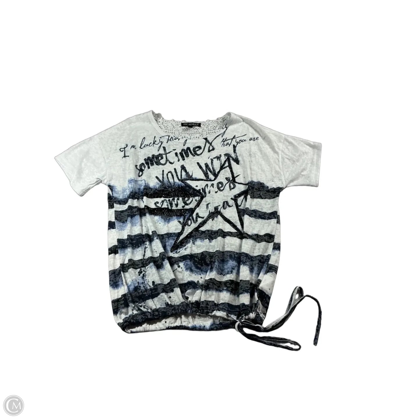 Top Short Sleeve By Clothes Mentor In Blue & White, Size: Xs