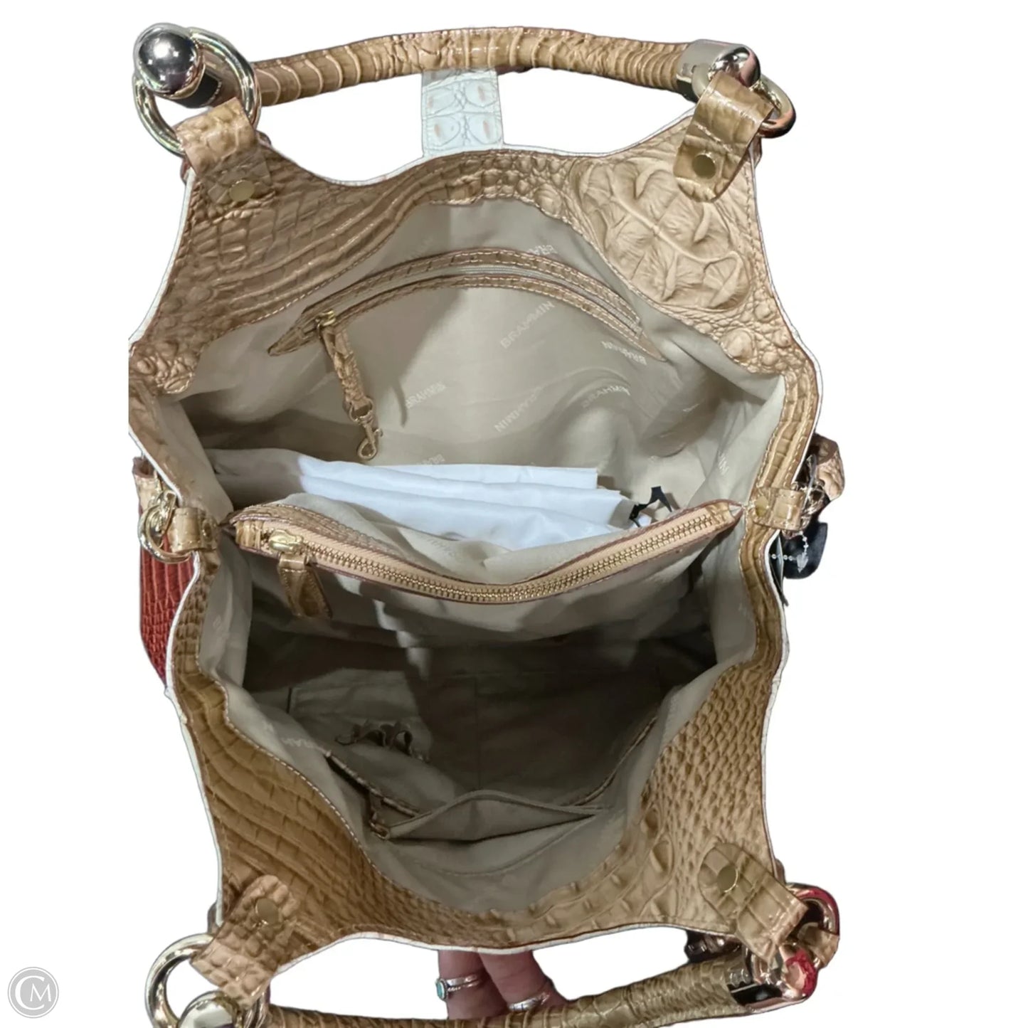 Handbag Designer By Brahmin, Size: Large